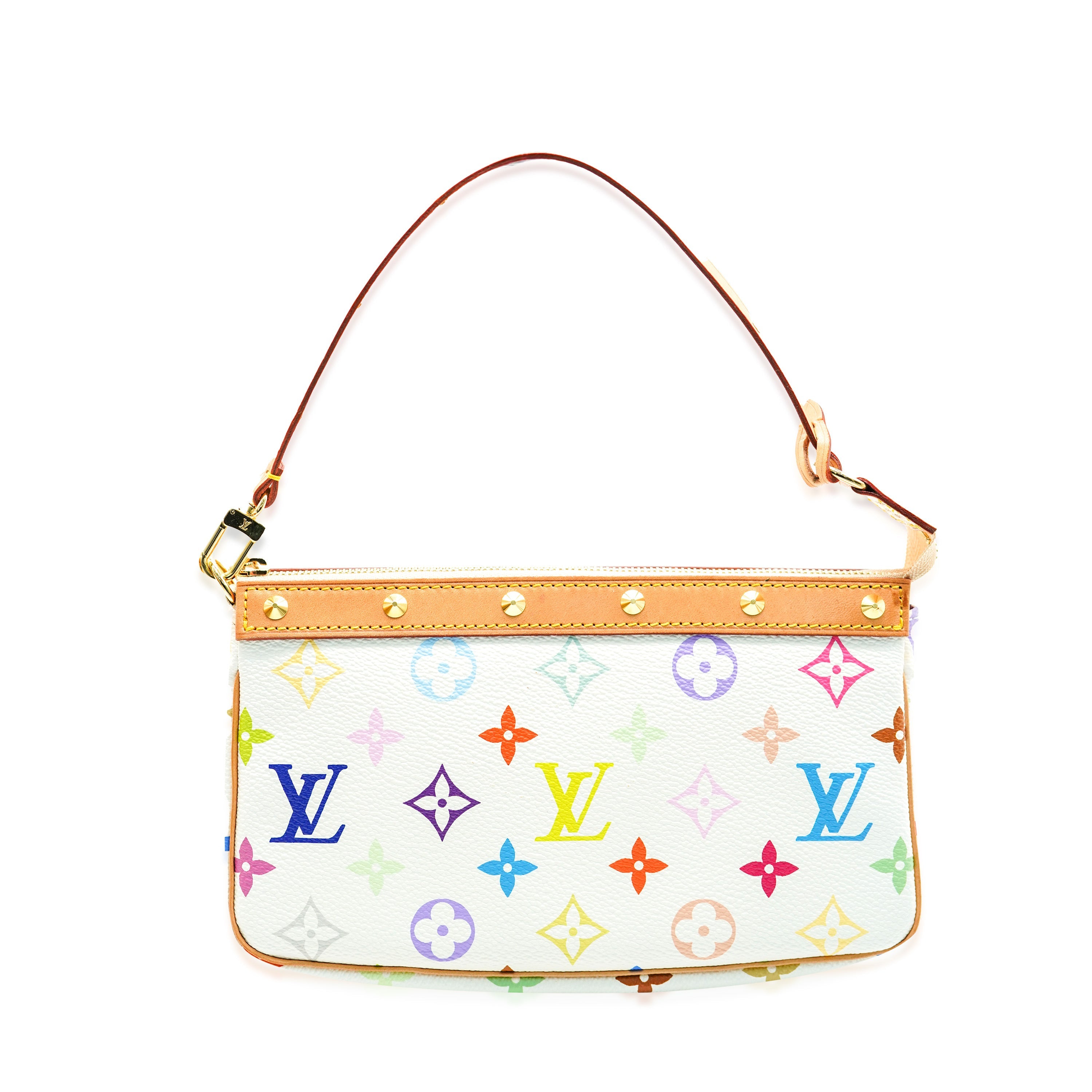 Louis Vuitton Louis Vuitton White Monogram Multicolore Canvas Pochette Accessoires