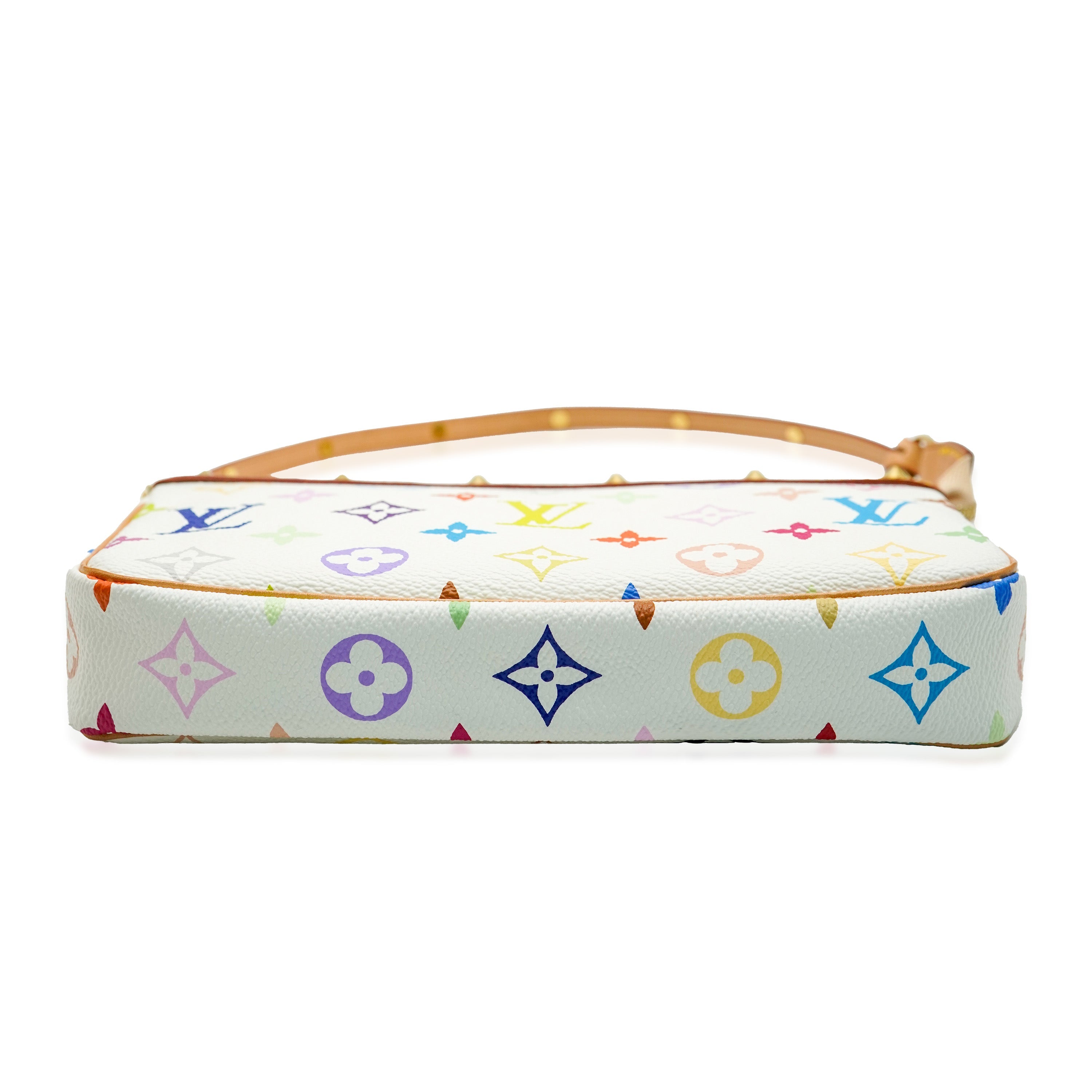 Louis Vuitton Louis Vuitton White Monogram Multicolore Canvas Pochette Accessoires