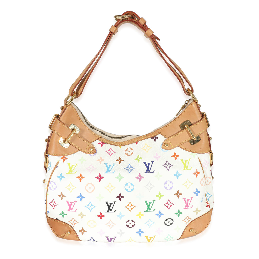 Louis Vuitton Louis Vuitton x Takashi Murakami White Monogram Multicolore Canvas Greta