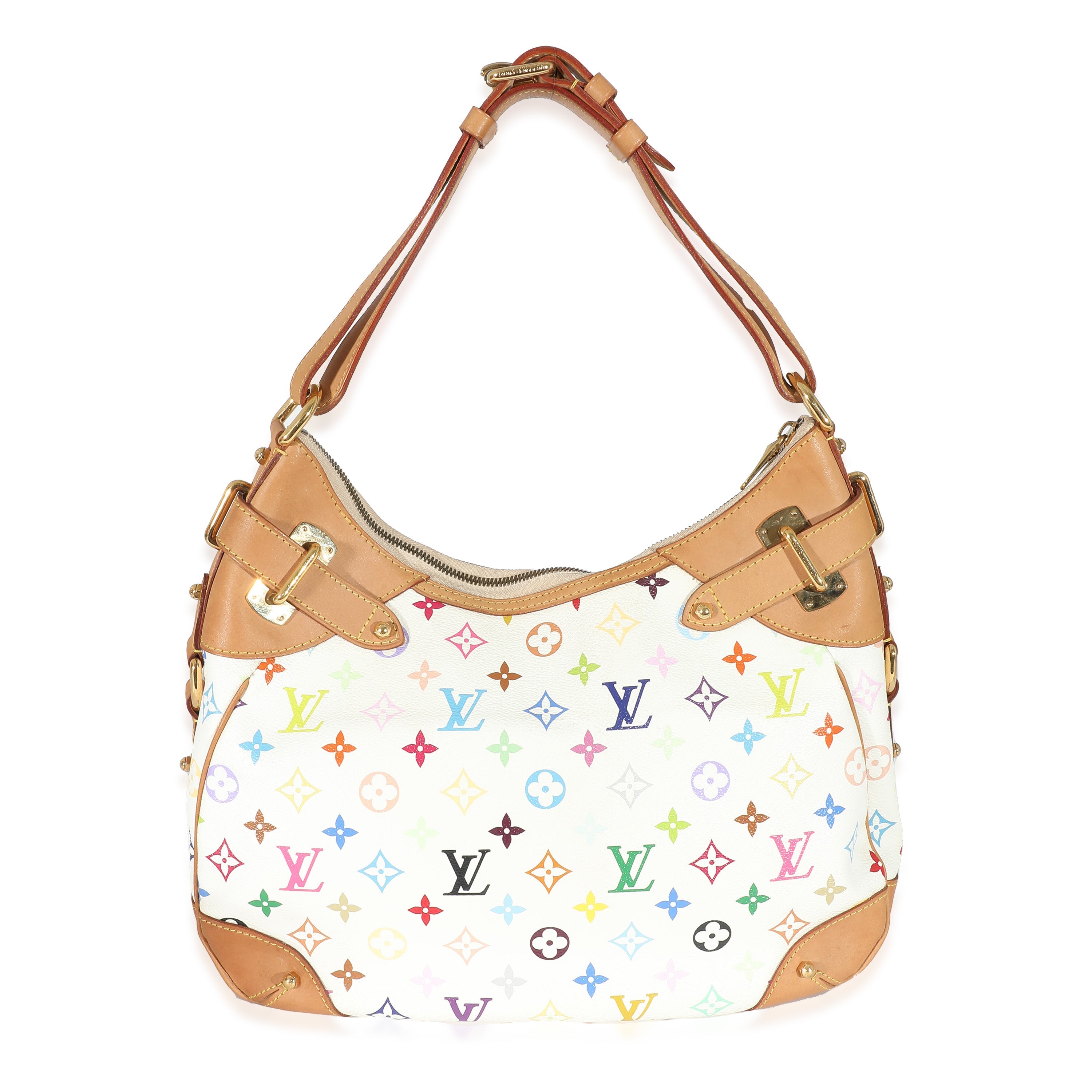 Louis Vuitton Louis Vuitton x Takashi Murakami White Monogram Multicolore Canvas Greta