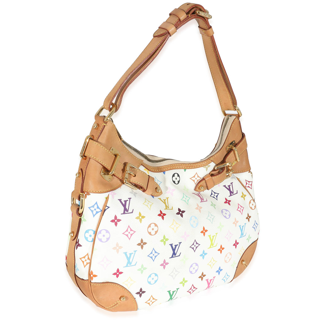 Louis Vuitton Louis Vuitton x Takashi Murakami White Monogram Multicolore Canvas Greta