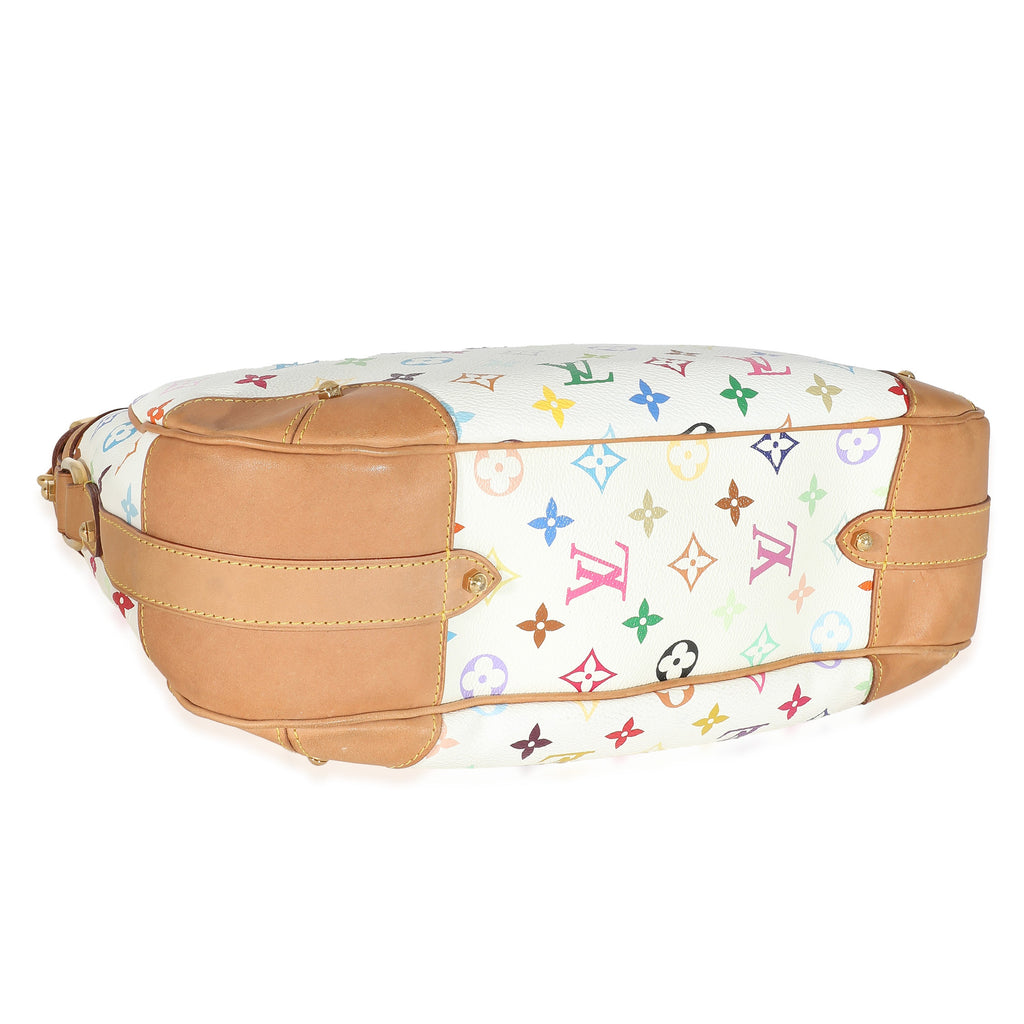 Louis Vuitton Louis Vuitton x Takashi Murakami White Monogram Multicolore Canvas Greta