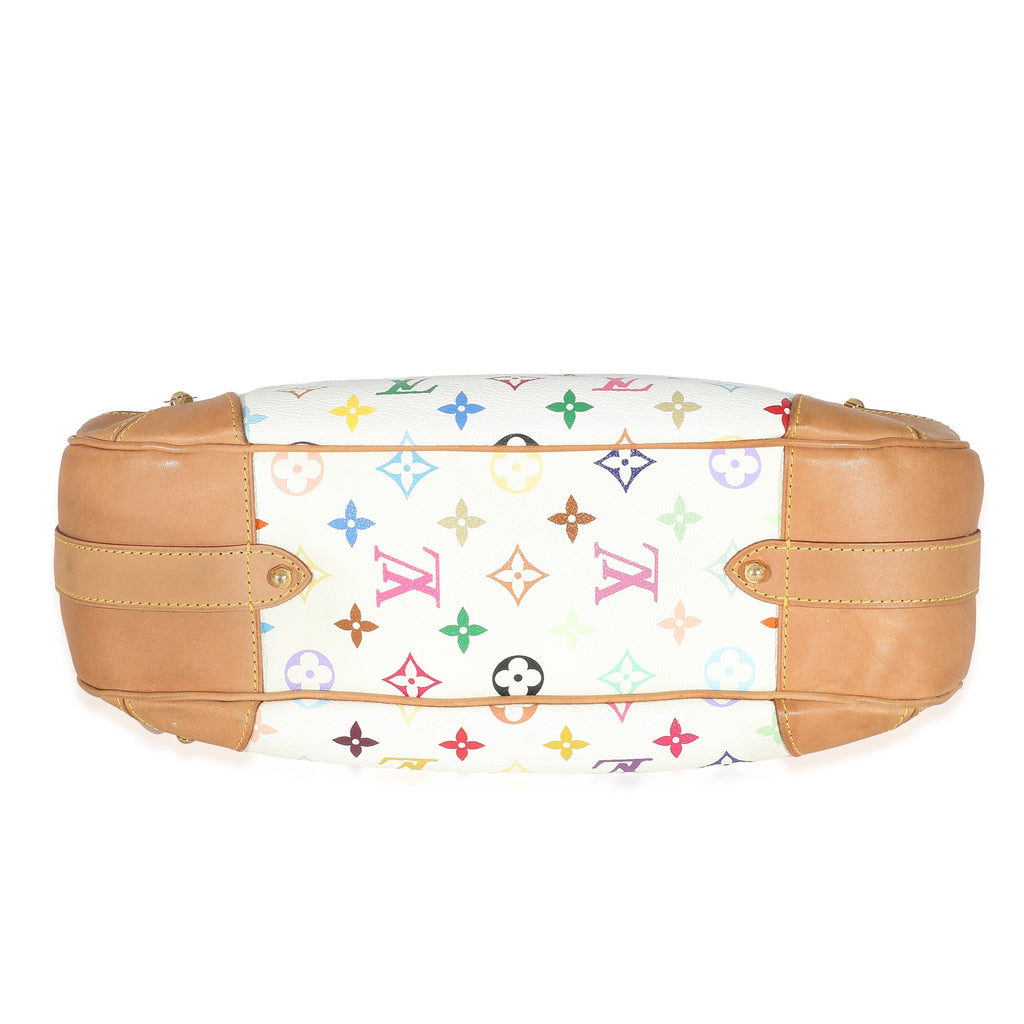 Louis Vuitton Louis Vuitton x Takashi Murakami White Monogram Multicolore Canvas Greta