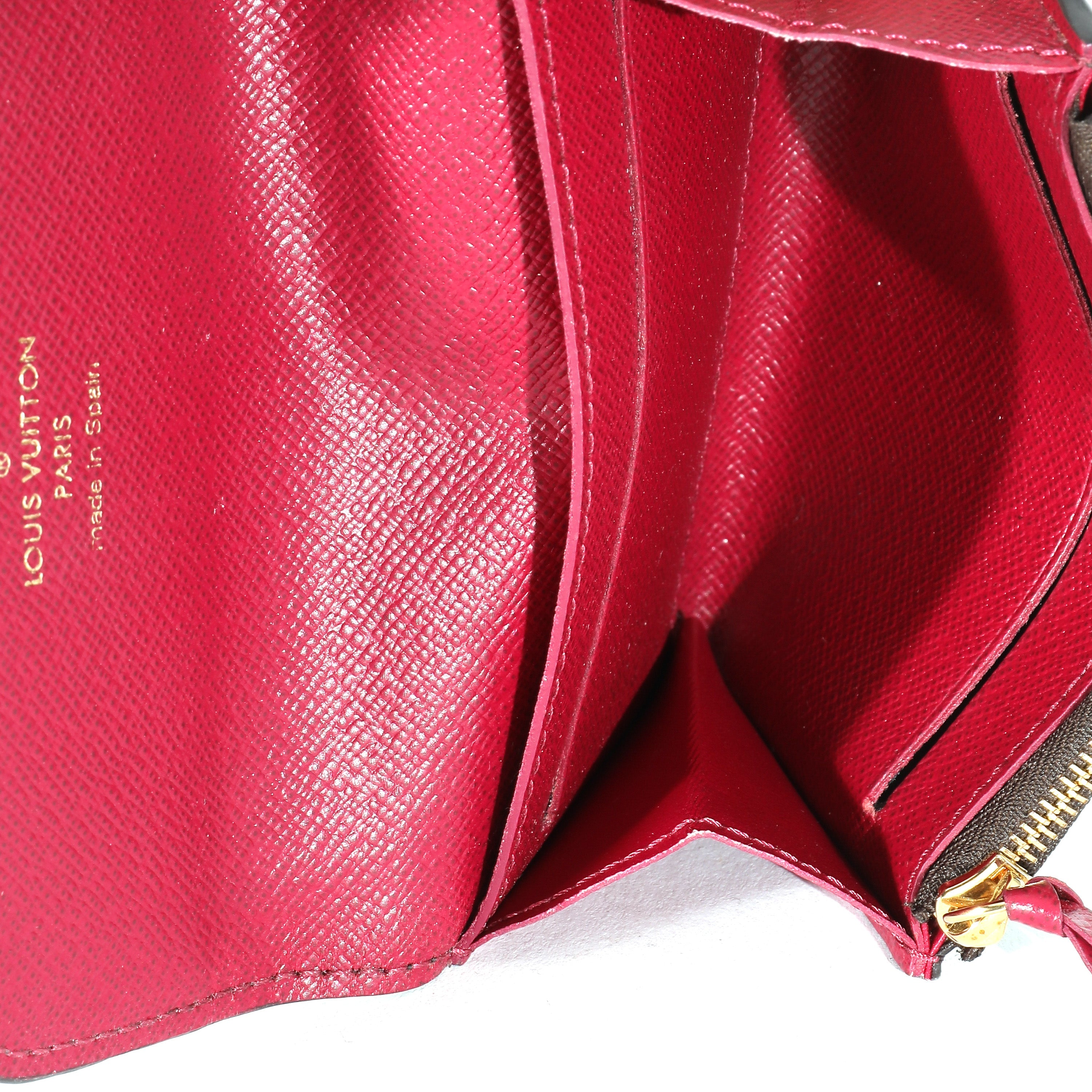 Louis Vuitton Louis Vuitton Fuchsia & Monogram Canvas Rosalie Wallet