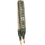 Christian Dior Green Canvas Oblique Studded Bohemian Shoulder Strap