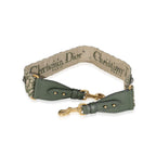 Christian Dior Green Canvas Oblique Studded Bohemian Shoulder Strap