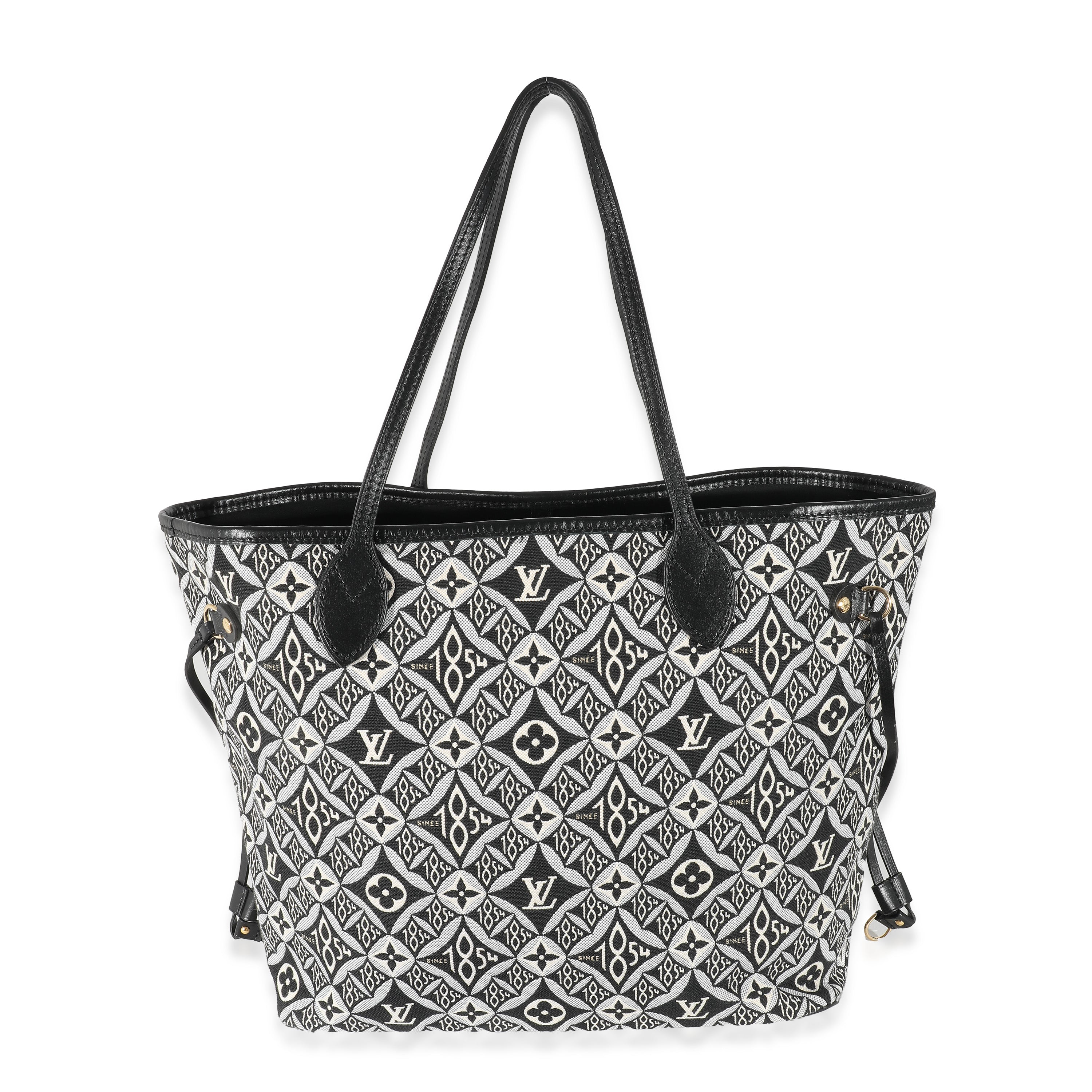 Louis Vuitton Black White Jacquard Since 1854 Neverfull MM