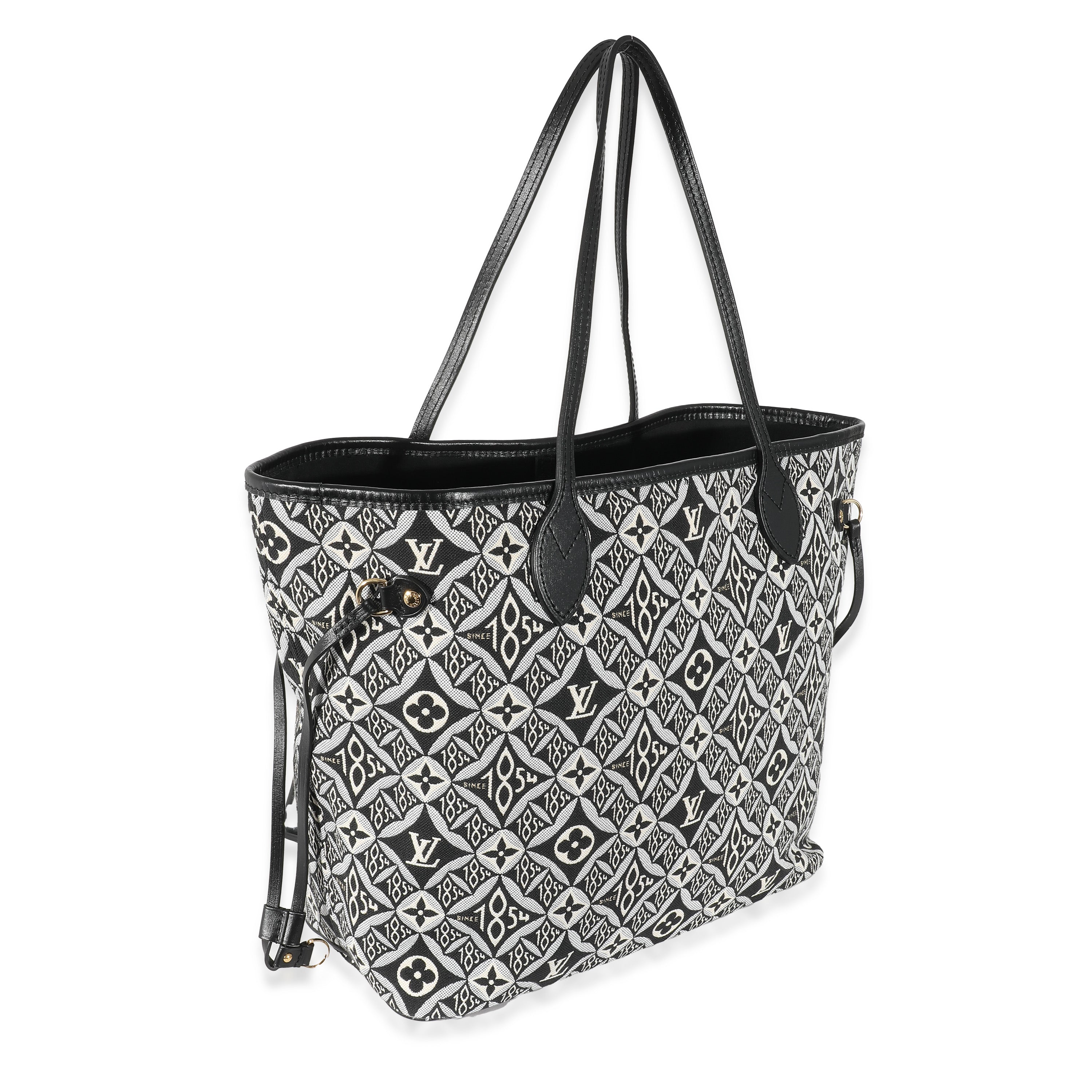 Louis Vuitton Black White Jacquard Since 1854 Neverfull MM