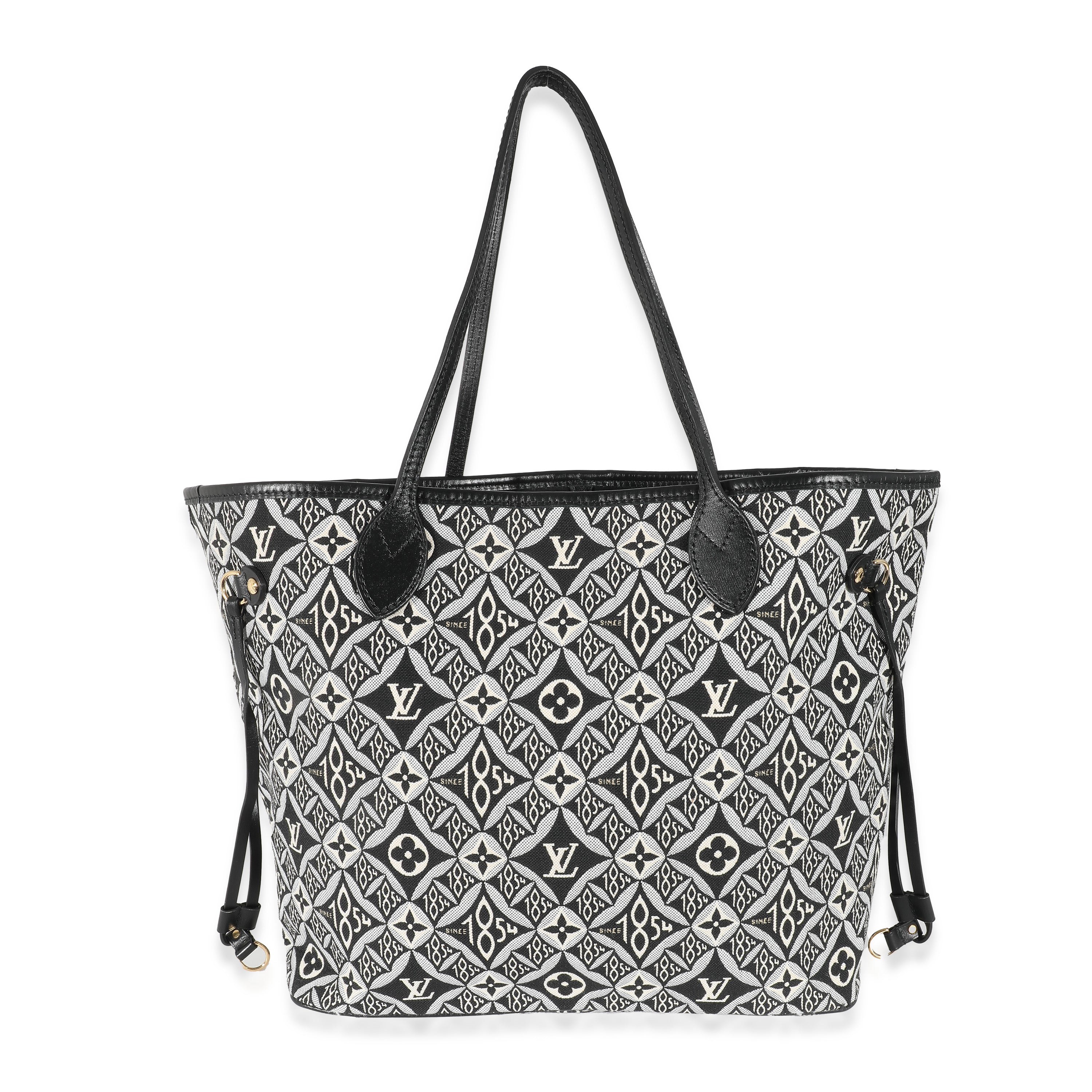 Louis Vuitton Black White Jacquard Since 1854 Neverfull MM