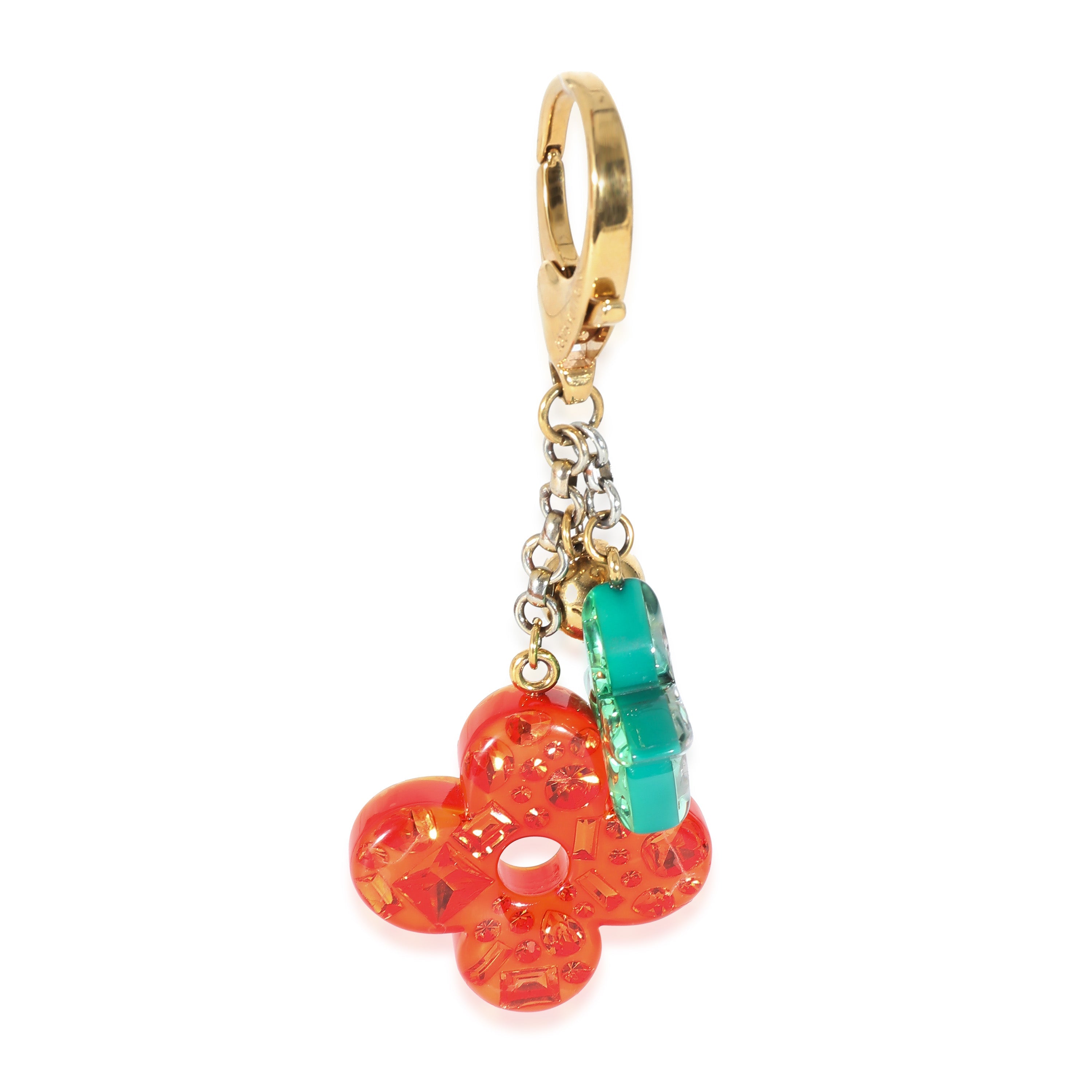Louis Vuitton Louis Vuitton Metal Resin Monogram Glam Flower Bag Charm