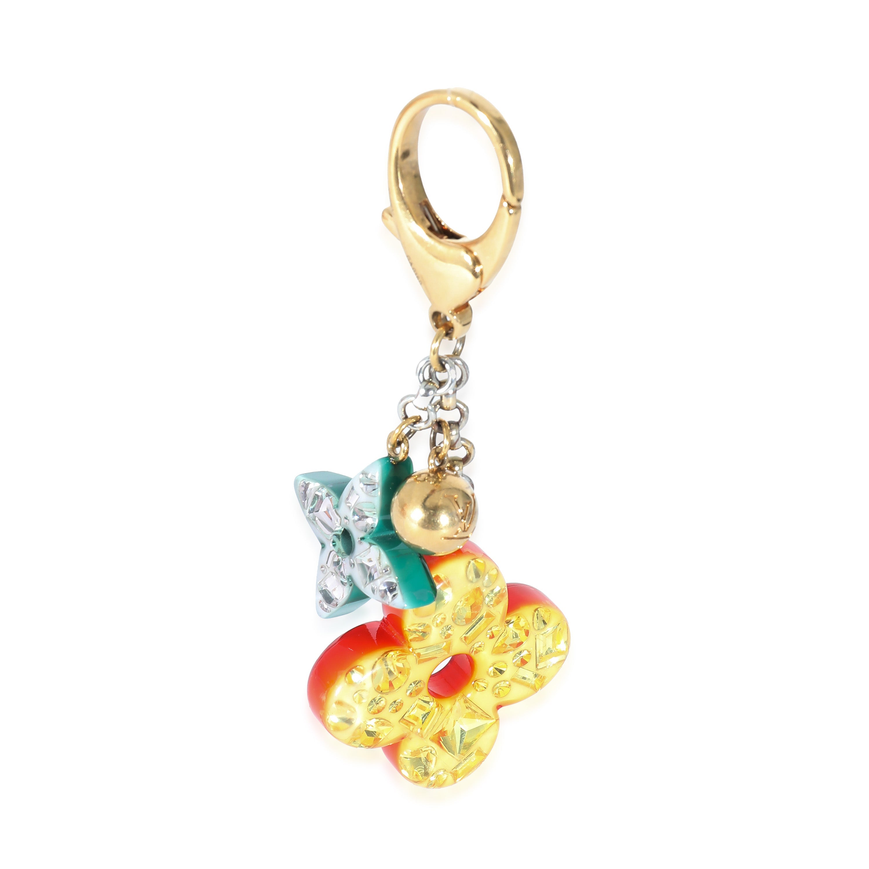 Louis Vuitton Louis Vuitton Metal Resin Monogram Glam Flower Bag Charm