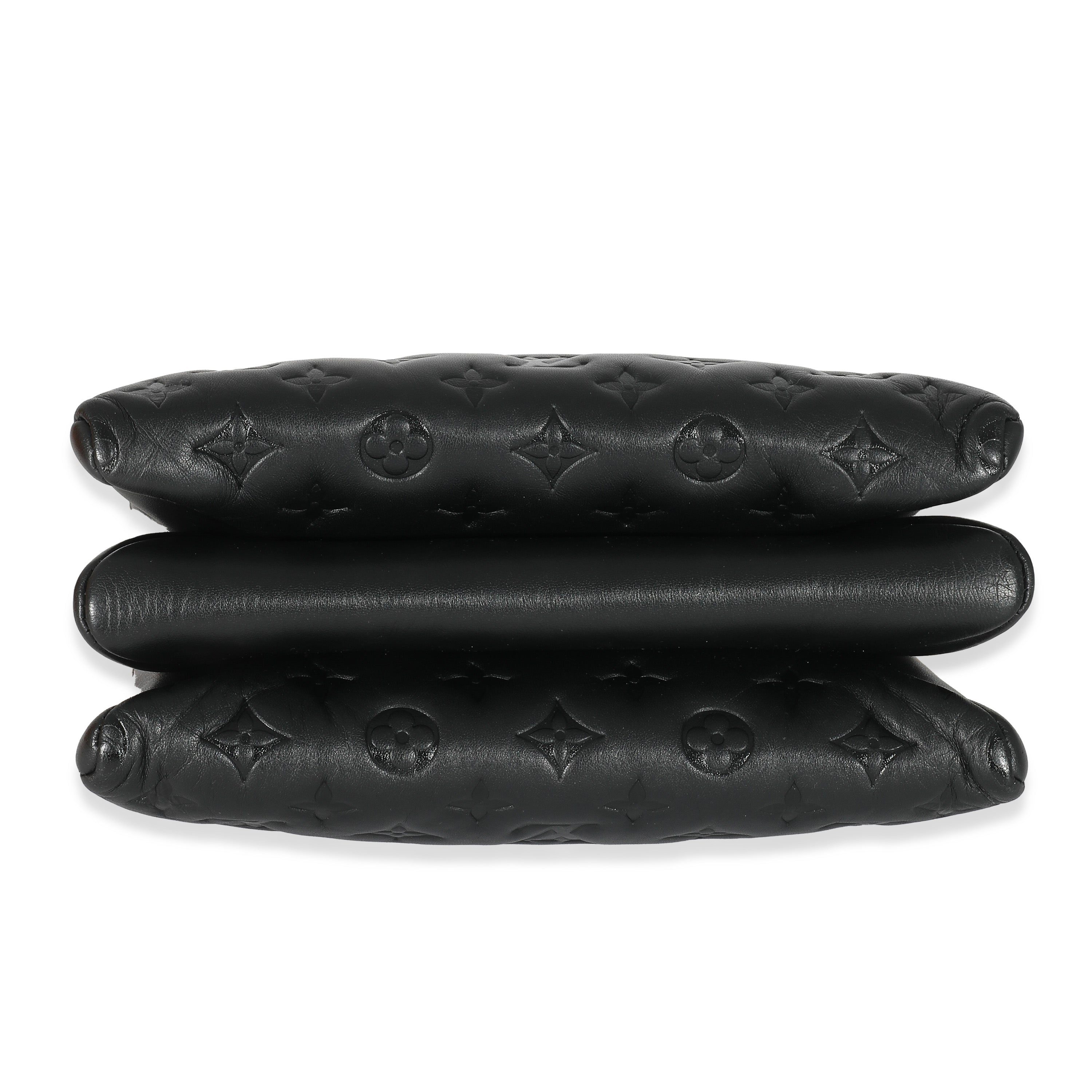 Louis Vuitton Louis Vuitton Black Monogram Embossed Puffy Lambskin Coussin PM