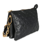 Louis Vuitton Louis Vuitton Black Monogram Embossed Puffy Lambskin Coussin PM