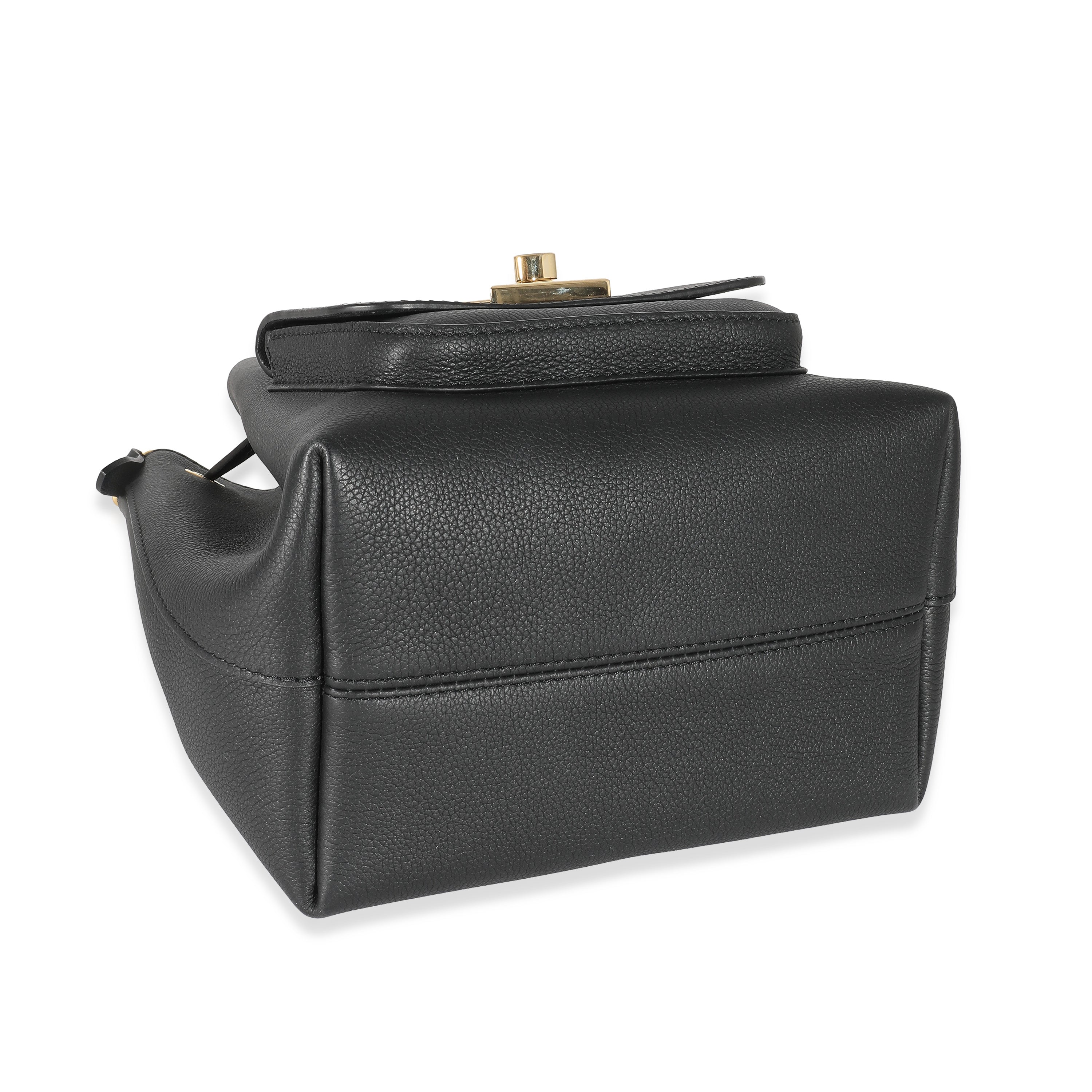 Louis Vuitton Louis Vuitton Black Calfskin Lockme Bucket MM