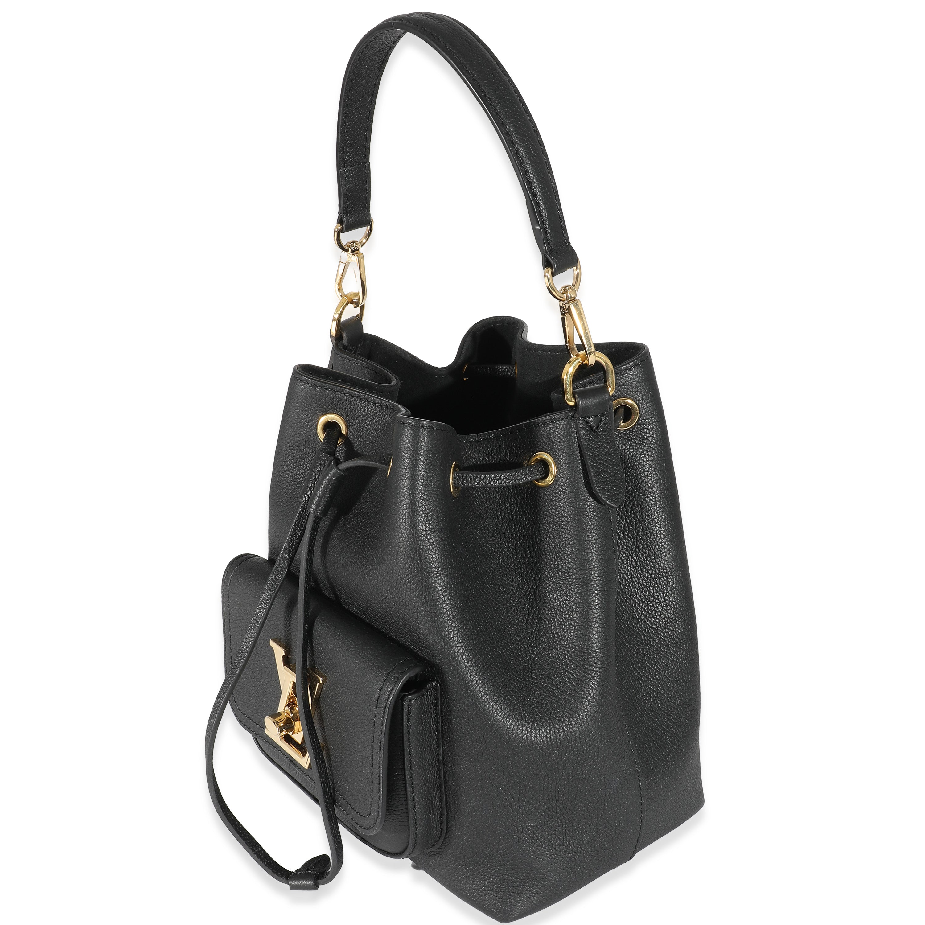 Louis Vuitton Louis Vuitton Black Calfskin Lockme Bucket MM