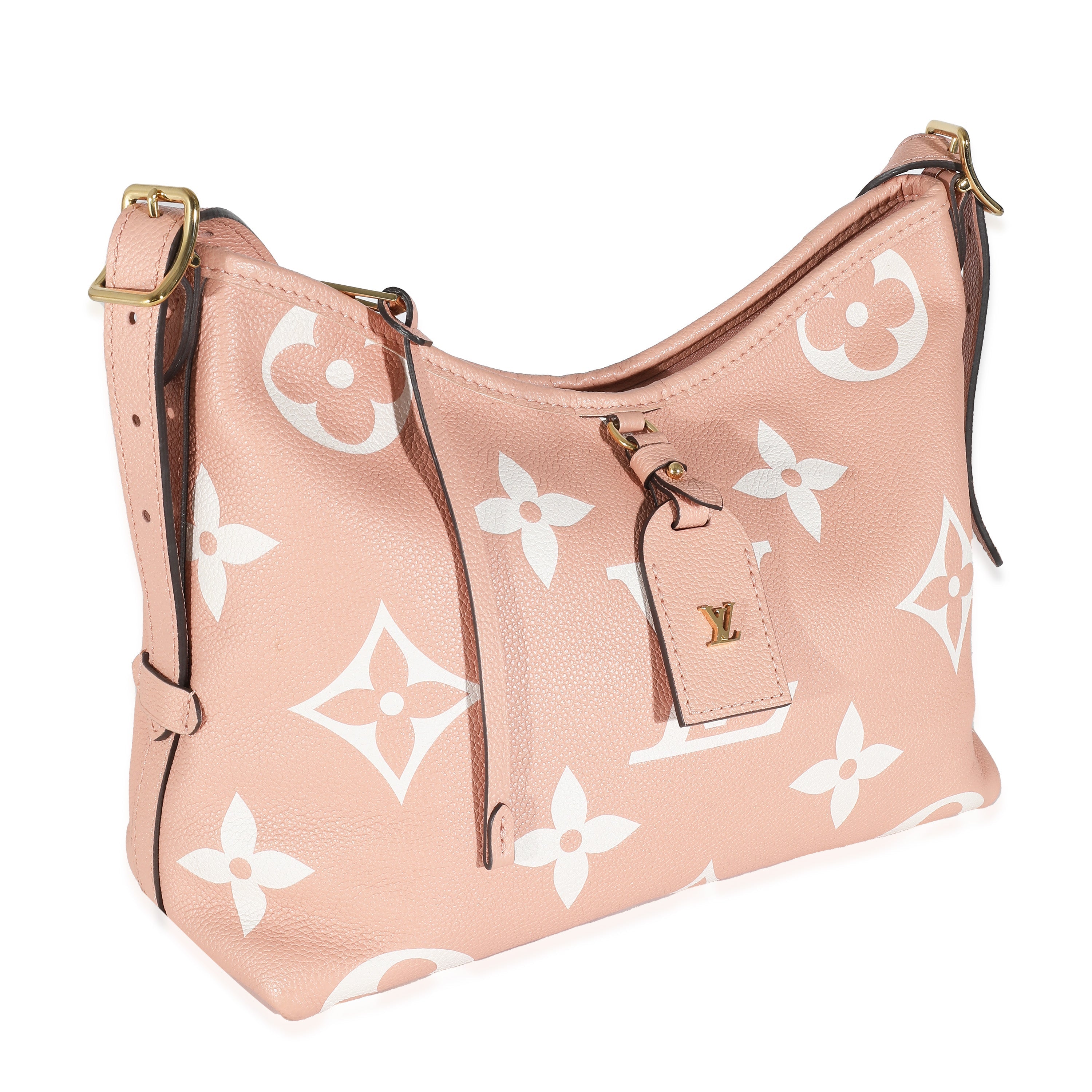 Louis Vuitton Louis Vuitton Trianon Pink Cream Empreinte Monogram Giant Carryall PM