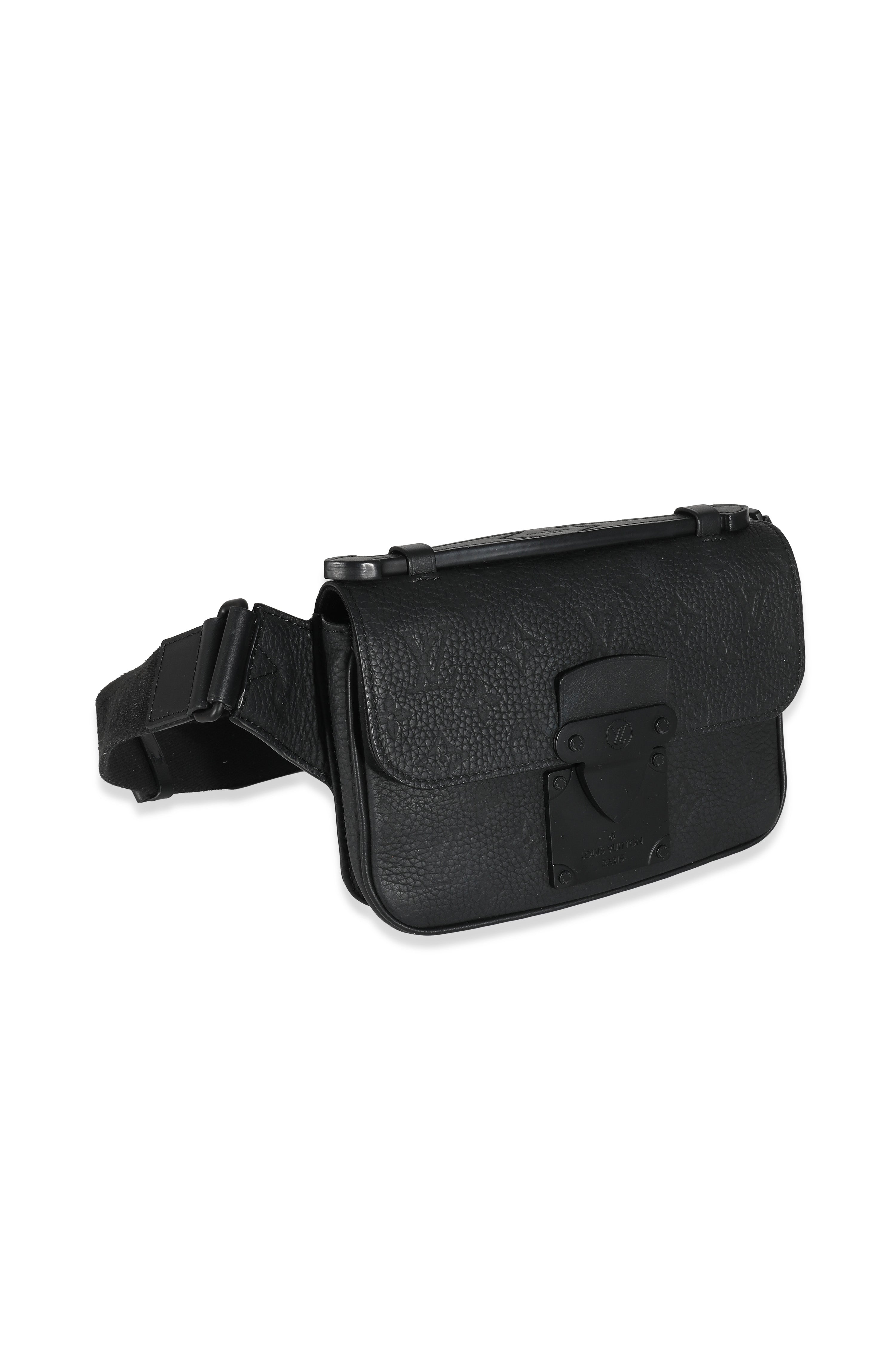 Louis Vuitton Louis Vuitton Black Monogram Taurillon S Lock Sling Bag