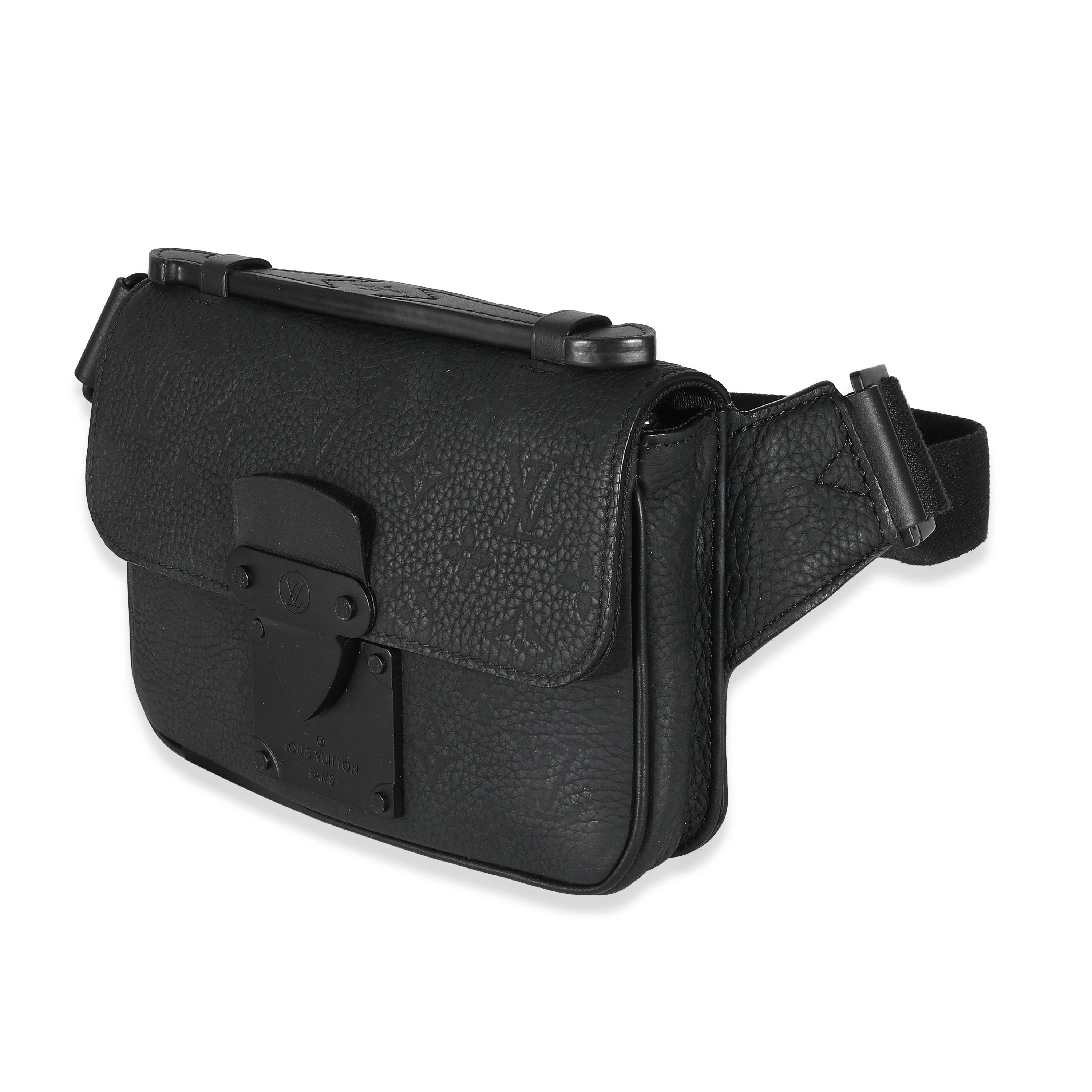 Louis Vuitton Louis Vuitton Black Monogram Taurillon S Lock Sling Bag