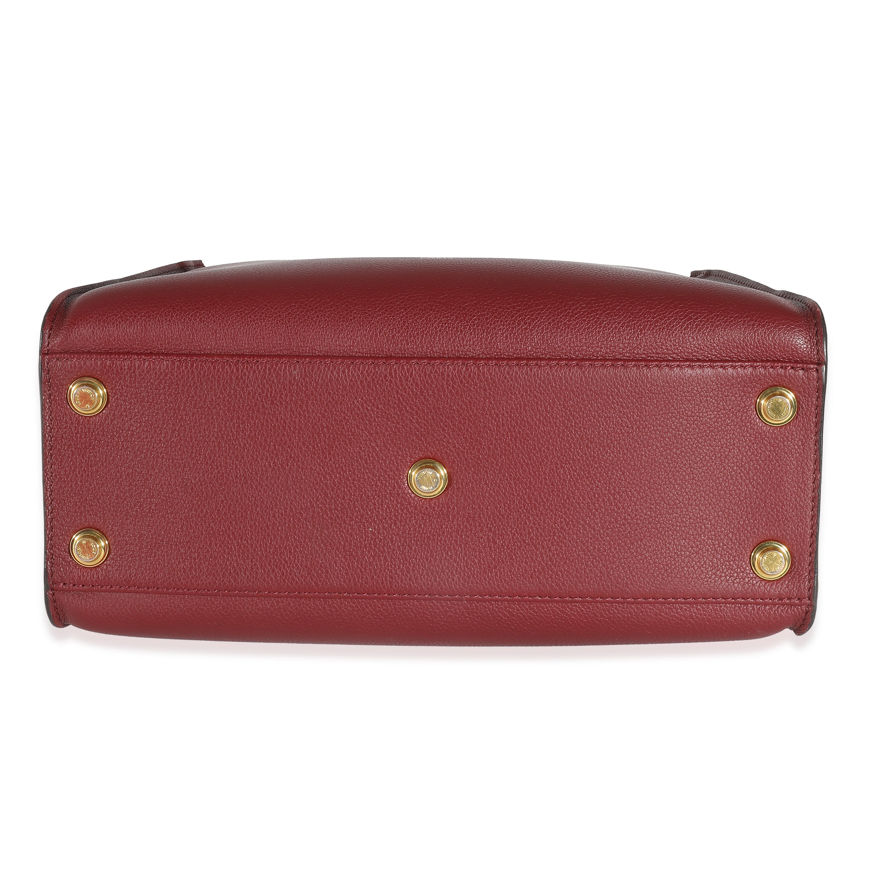 Louis Vuitton Louis Vuitton Bordeaux Calfskin Monogram Canvas On My Side MM