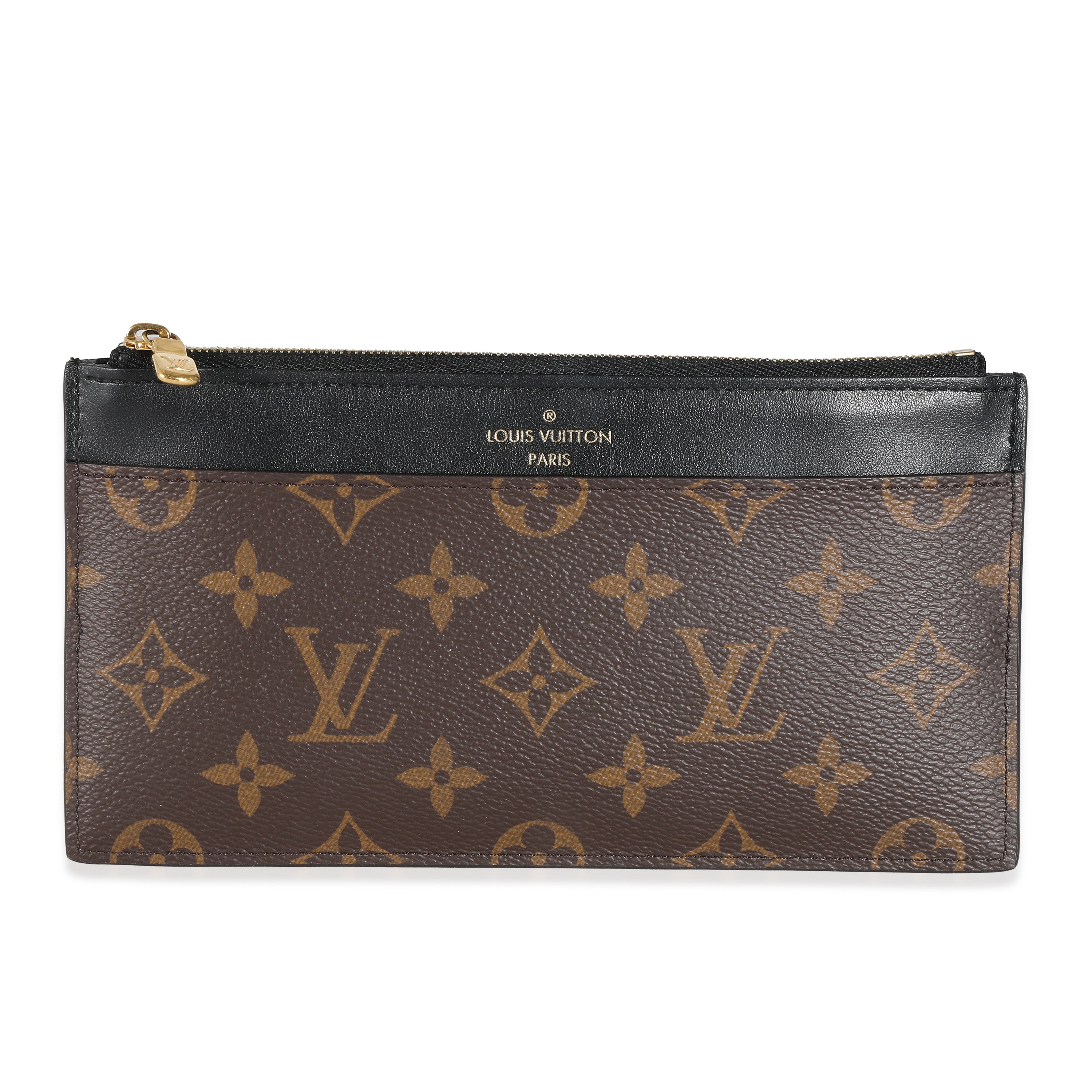 Louis Vuitton Louis Vuitton Black Monogram Canvas Slim Purse