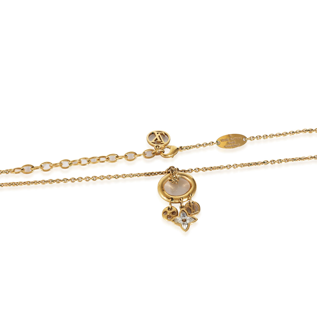 Louis Vuitton Louis Vuitton Blooming Strass Gold Plated Pendant Necklace