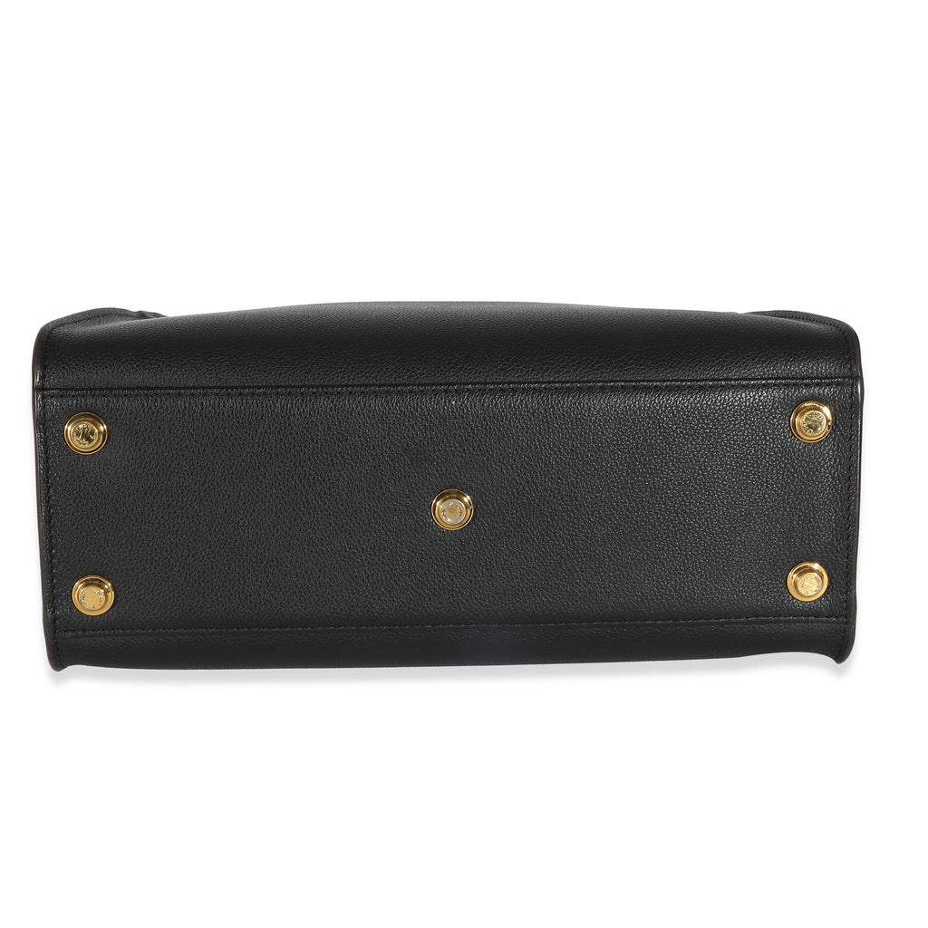 Louis Vuitton Louis Vuitton Black Twist Calfskin Monogram Canvas On My Side MM