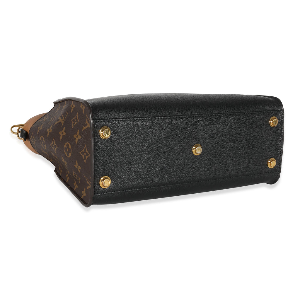 Louis Vuitton Louis Vuitton Black Twist Calfskin Monogram Canvas On My Side MM