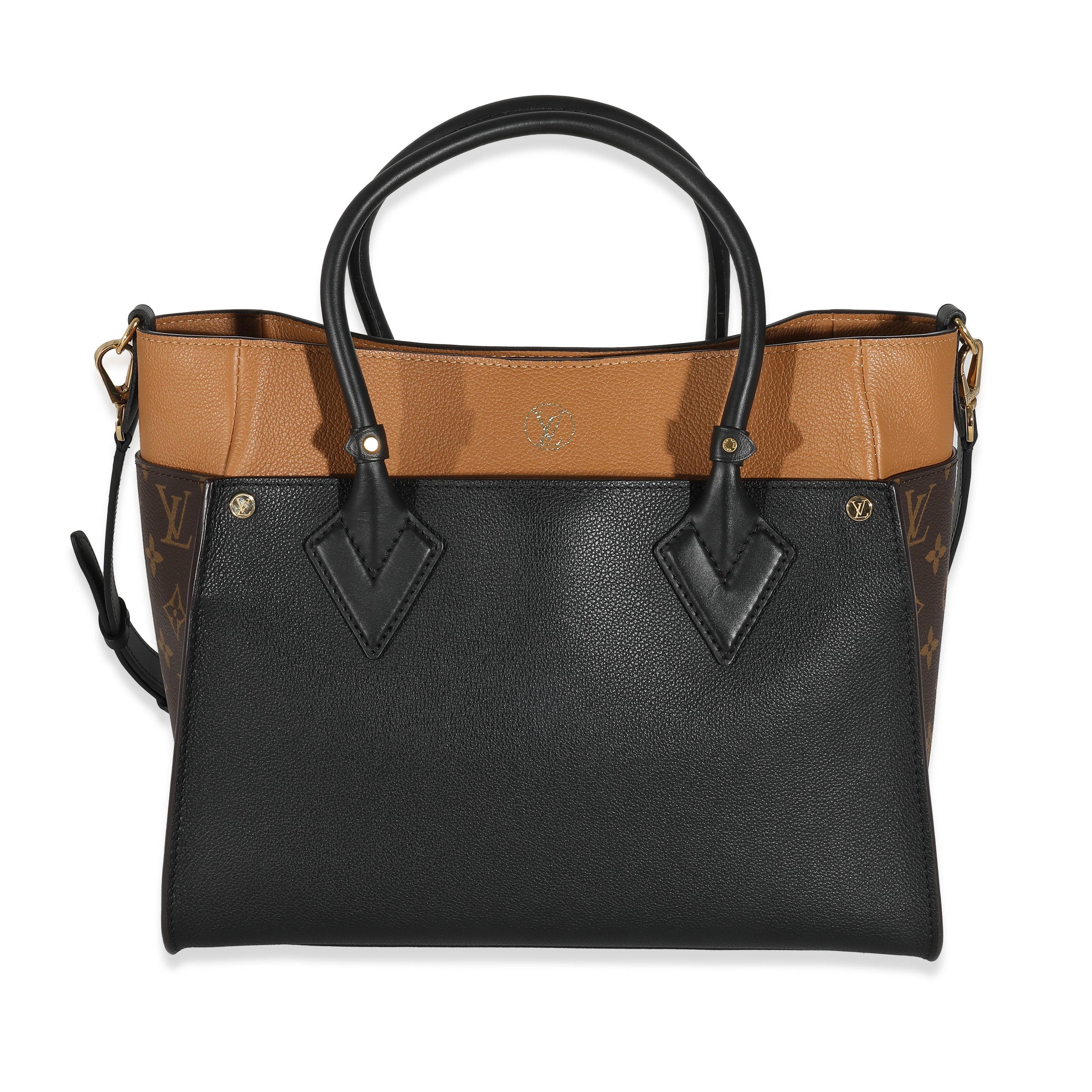 Louis Vuitton Louis Vuitton Black Twist Calfskin Monogram Canvas On My Side MM