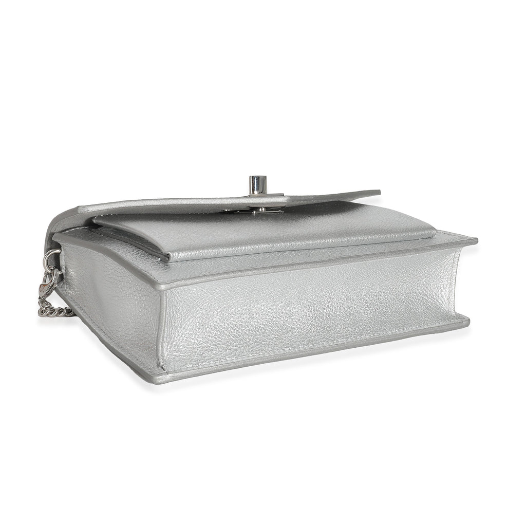 Louis Vuitton Louis Vuitton Silver Calfskin Mylockme Chain Pochette