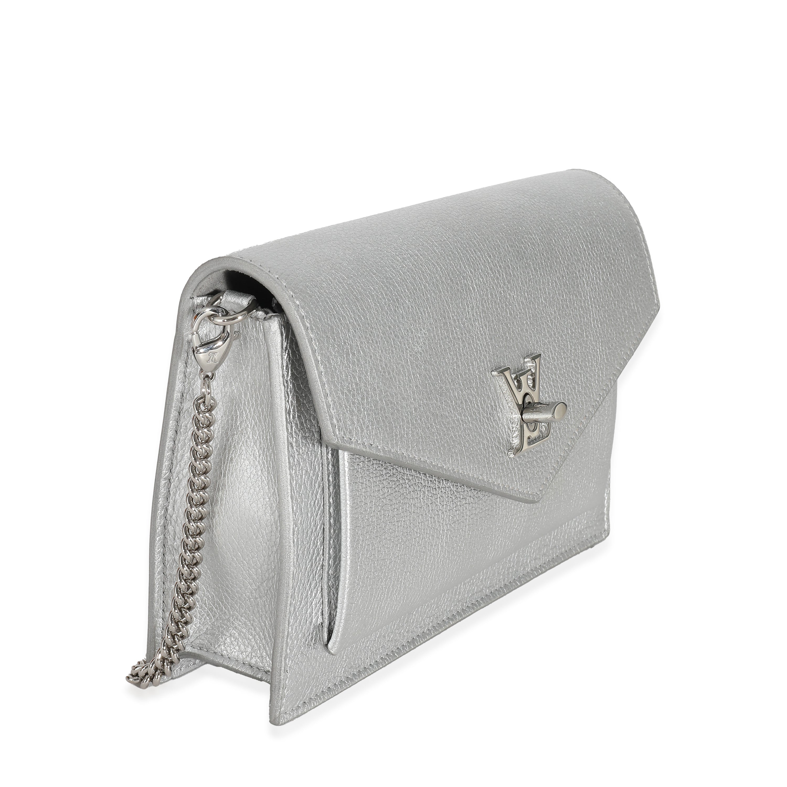 Louis Vuitton Louis Vuitton Silver Calfskin Mylockme Chain Pochette
