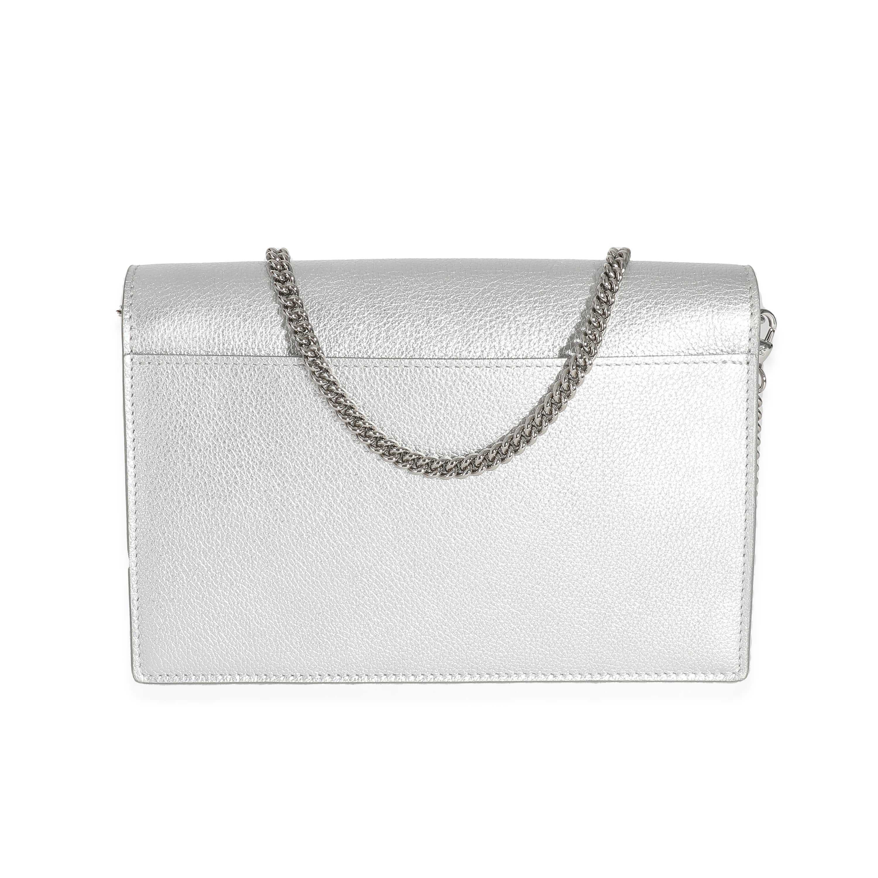 Louis Vuitton Louis Vuitton Silver Calfskin Mylockme Chain Pochette