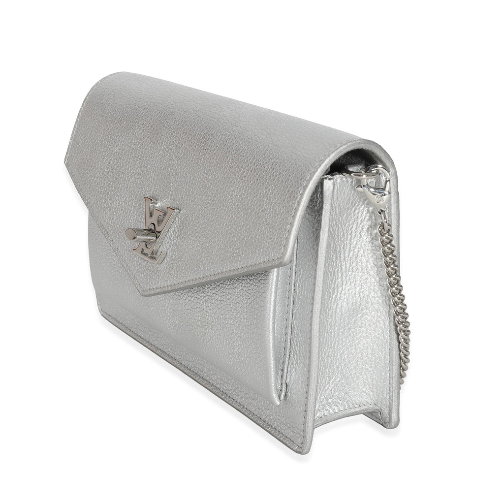 Louis Vuitton Louis Vuitton Silver Calfskin Mylockme Chain Pochette