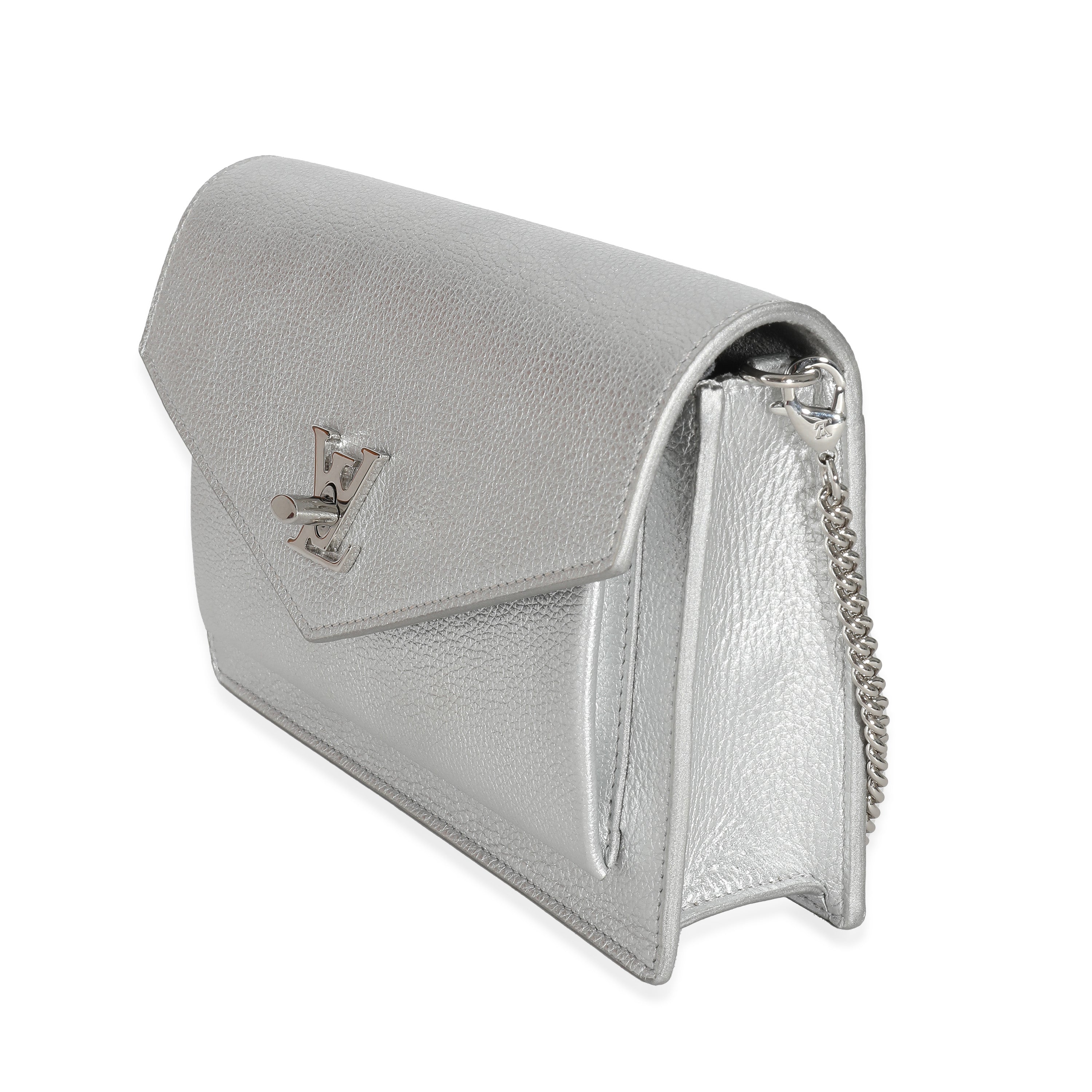 Louis Vuitton Louis Vuitton Silver Calfskin Mylockme Chain Pochette