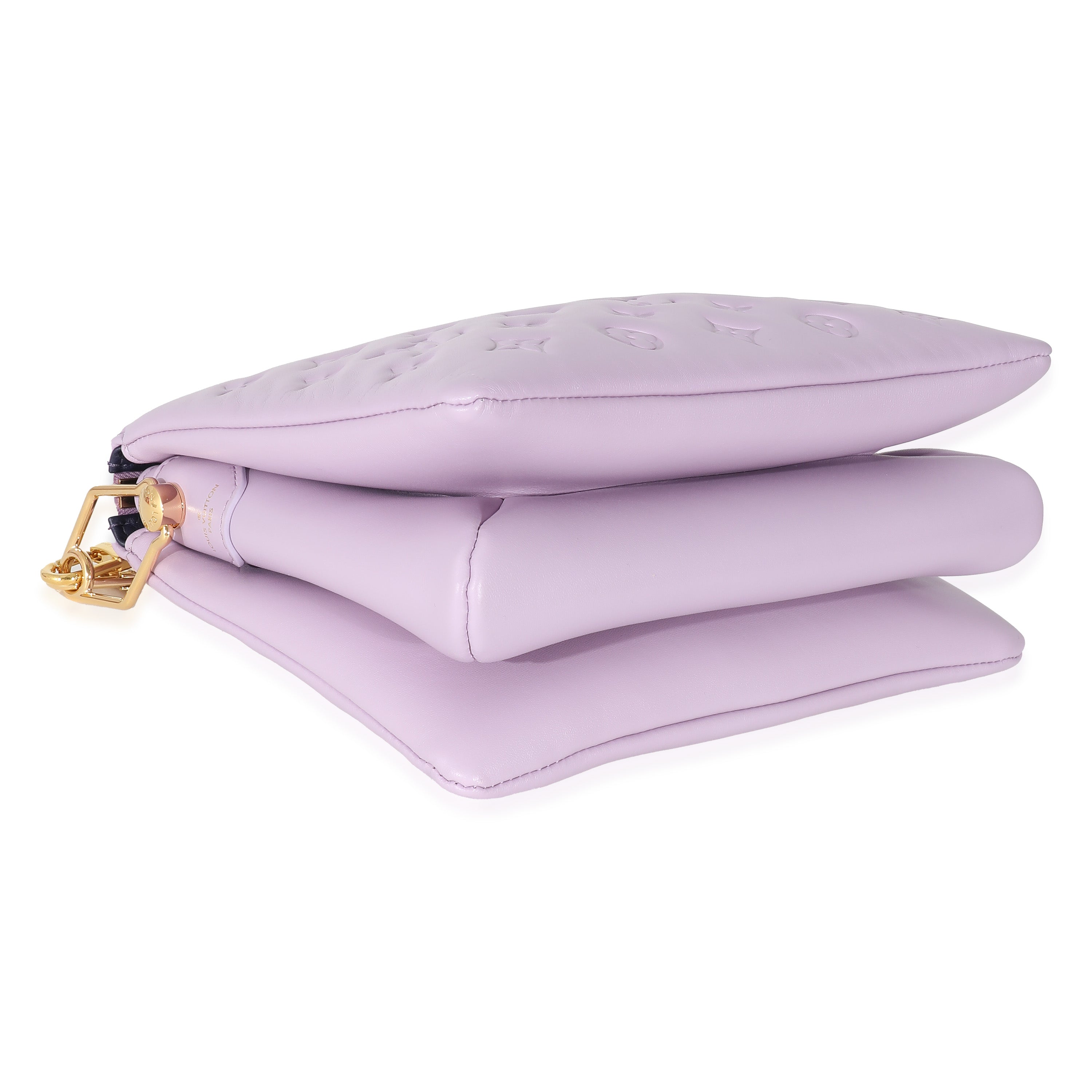 Louis Vuitton Louis Vuitton Purple Monogram Embossed Lambskin Coussin PM