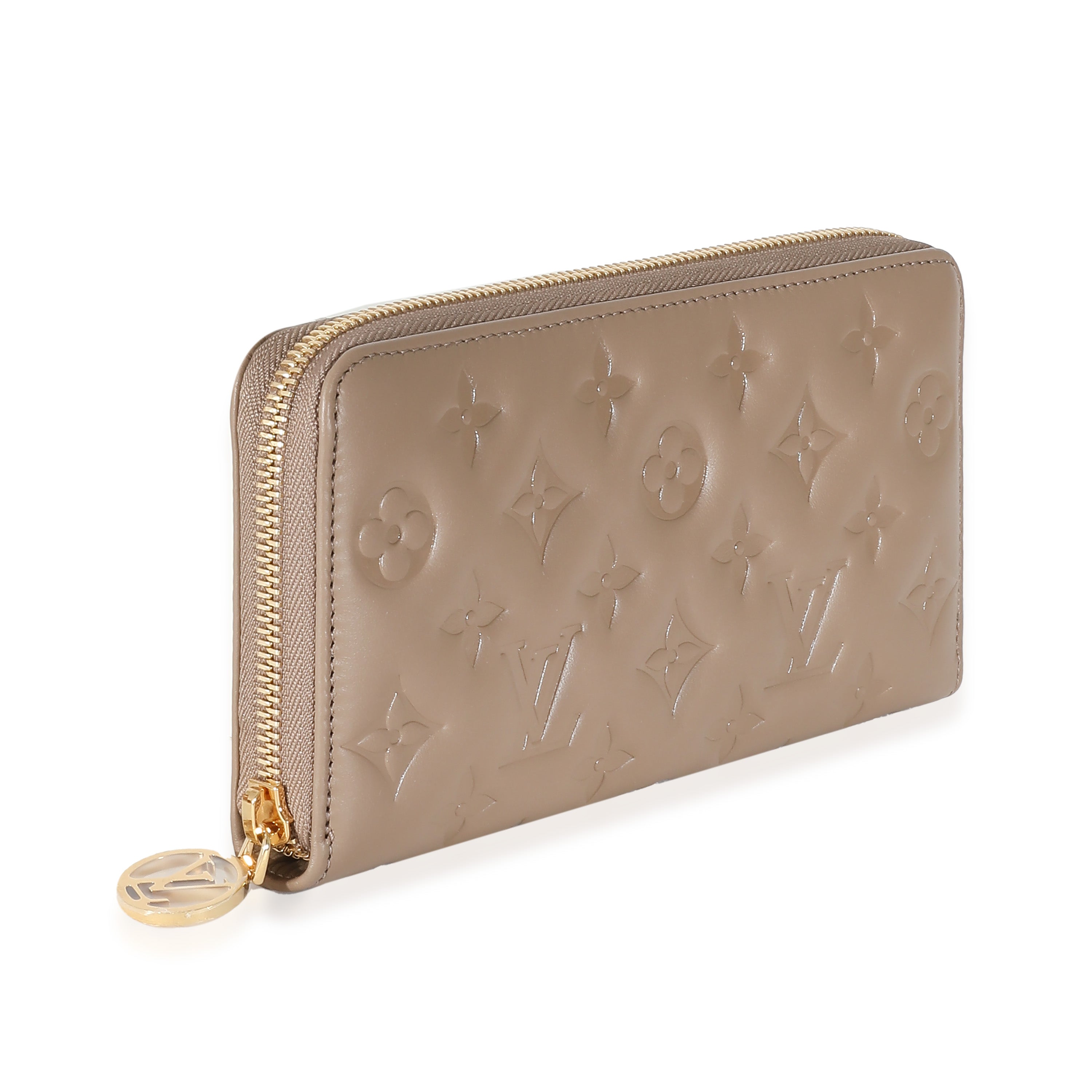 Louis Vuitton Louis Vuitton Taupe Monogram Embossed Lambskin Coussin Zippy Wallet
