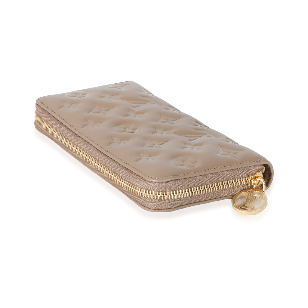 Louis Vuitton Louis Vuitton Taupe Monogram Embossed Lambskin Coussin Zippy Wallet