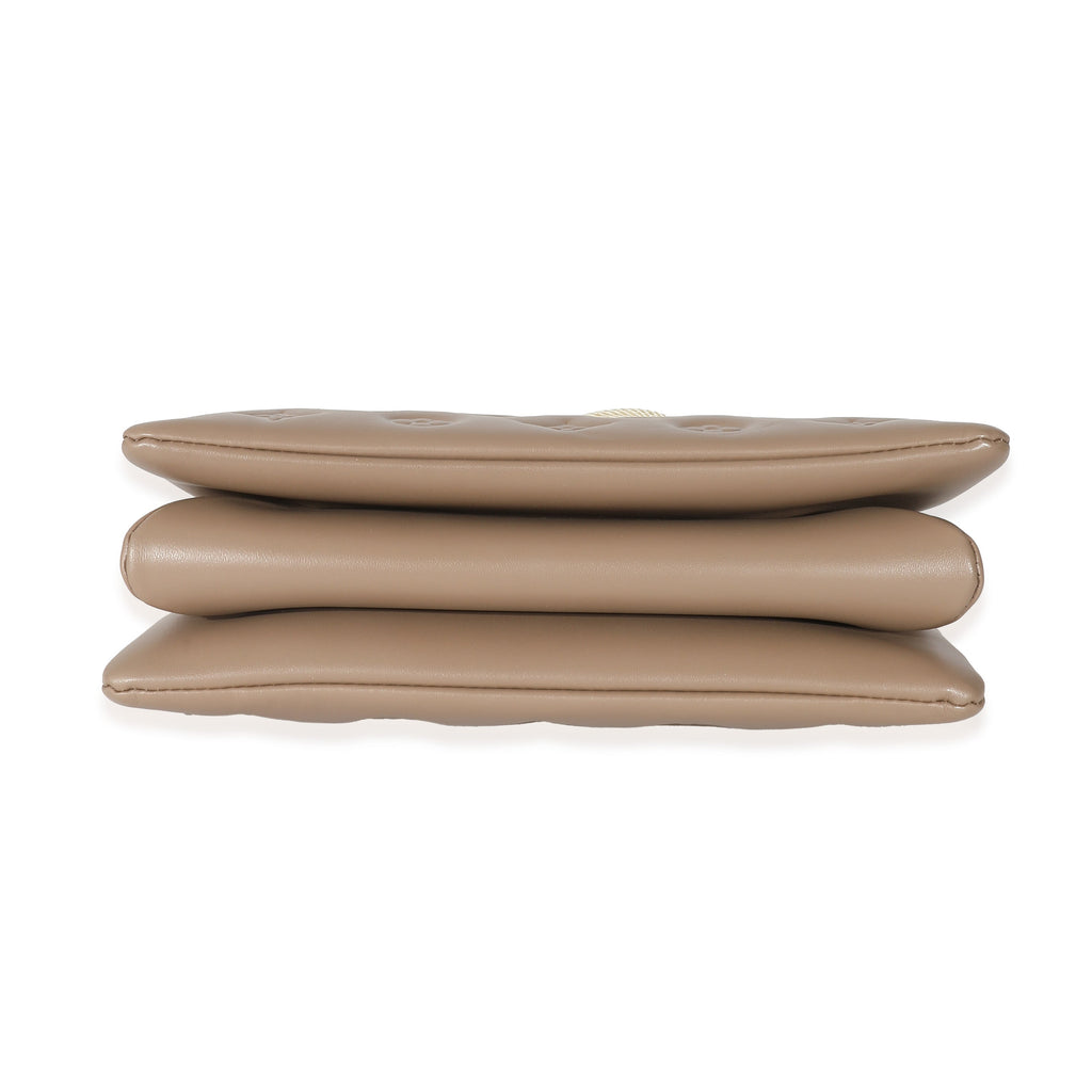 Louis Vuitton Louis Vuitton Taupe Monogram Embossed Lambskin Coussin PM