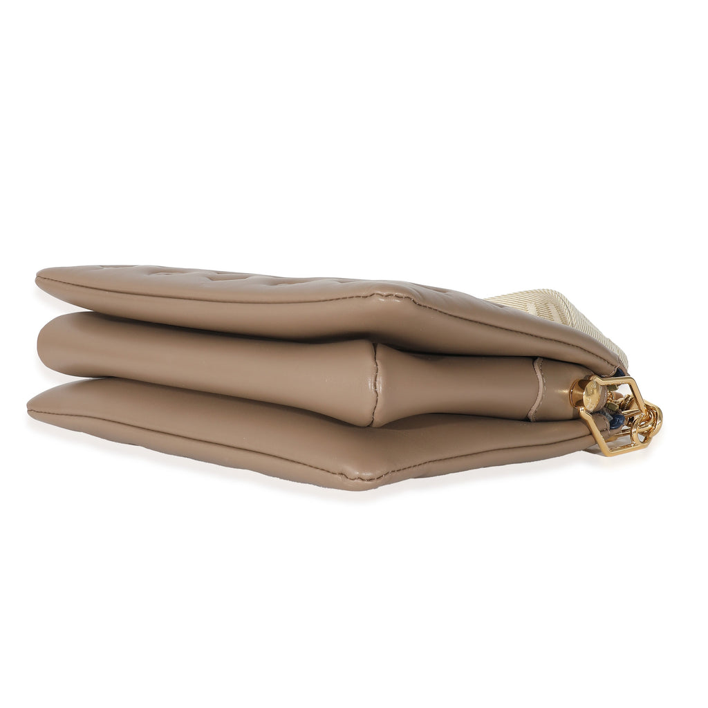 Louis Vuitton Louis Vuitton Taupe Monogram Embossed Lambskin Coussin PM