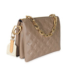 Louis Vuitton Louis Vuitton Taupe Monogram Embossed Lambskin Coussin PM