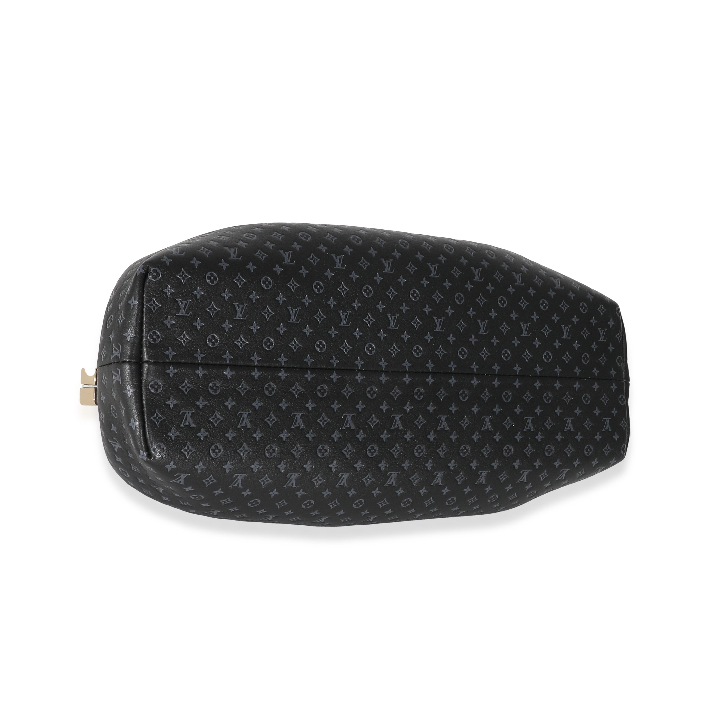 Louis Vuitton Louis Vuitton Black Monogram Embossed Calfskin Nanogram Clutch