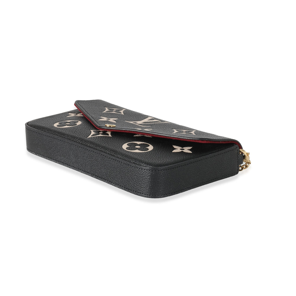 Louis Vuitton Louis Vuitton Black Beige Bicolor Giant Empreinte Félicie Pochette