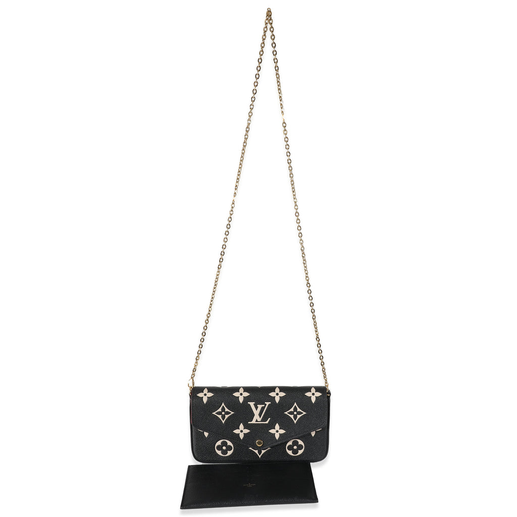 Louis Vuitton Louis Vuitton Black Beige Bicolor Giant Empreinte Félicie Pochette