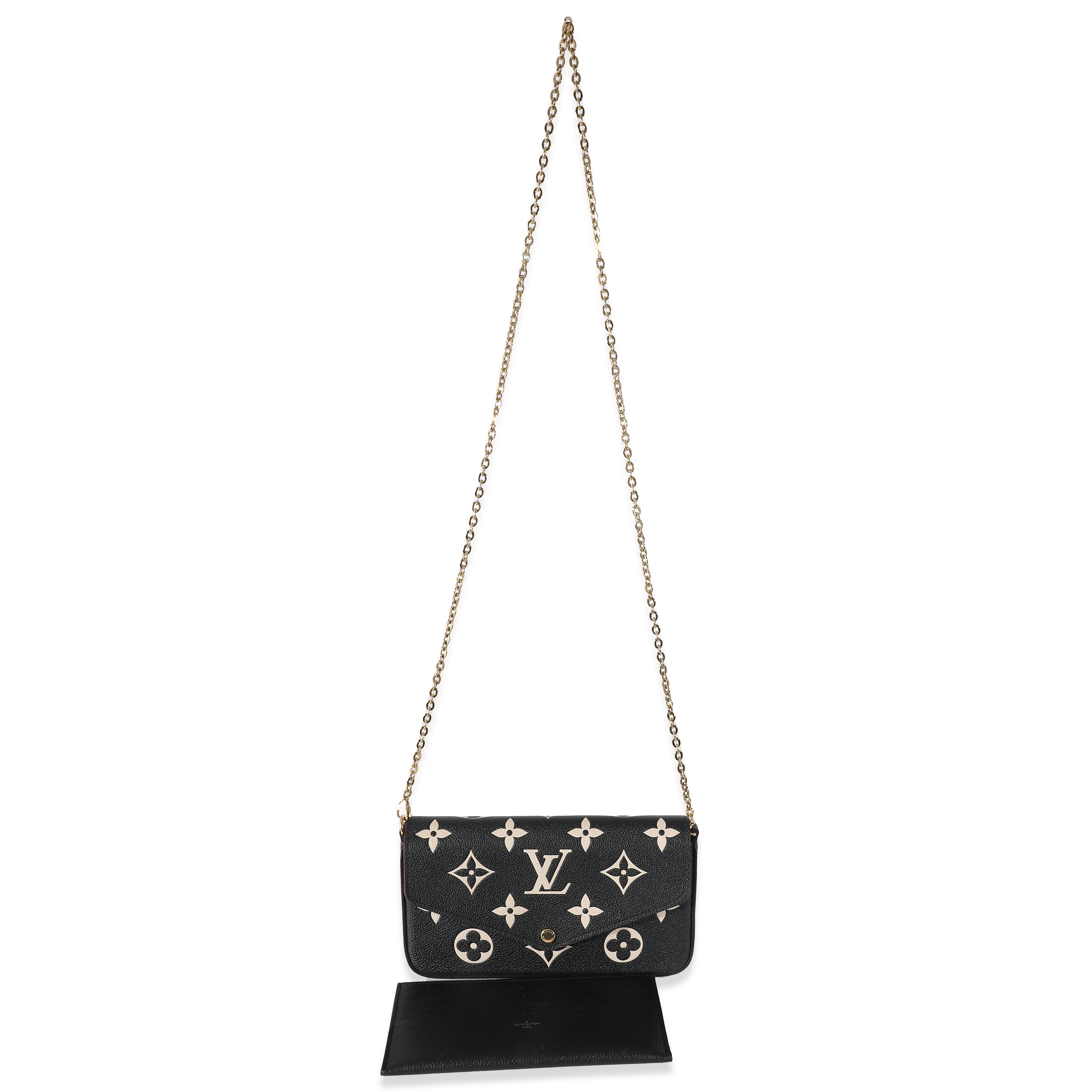 Louis Vuitton Louis Vuitton Black Beige Bicolor Giant Empreinte Félicie Pochette