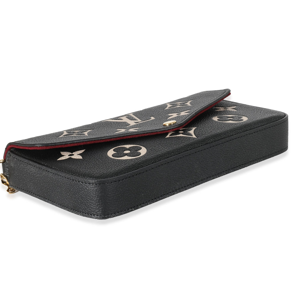 Louis Vuitton Louis Vuitton Black Beige Bicolor Giant Empreinte Félicie Pochette