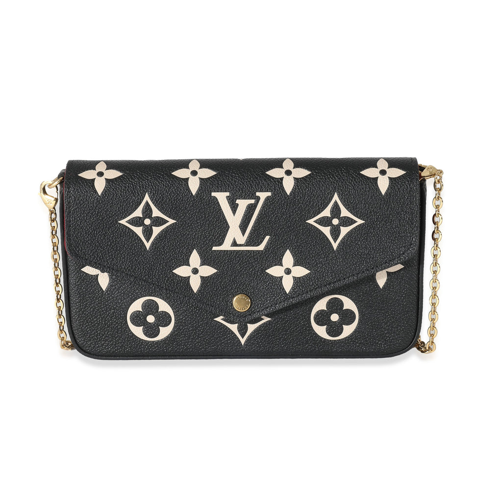Louis Vuitton Louis Vuitton Black Beige Bicolor Giant Empreinte Félicie Pochette