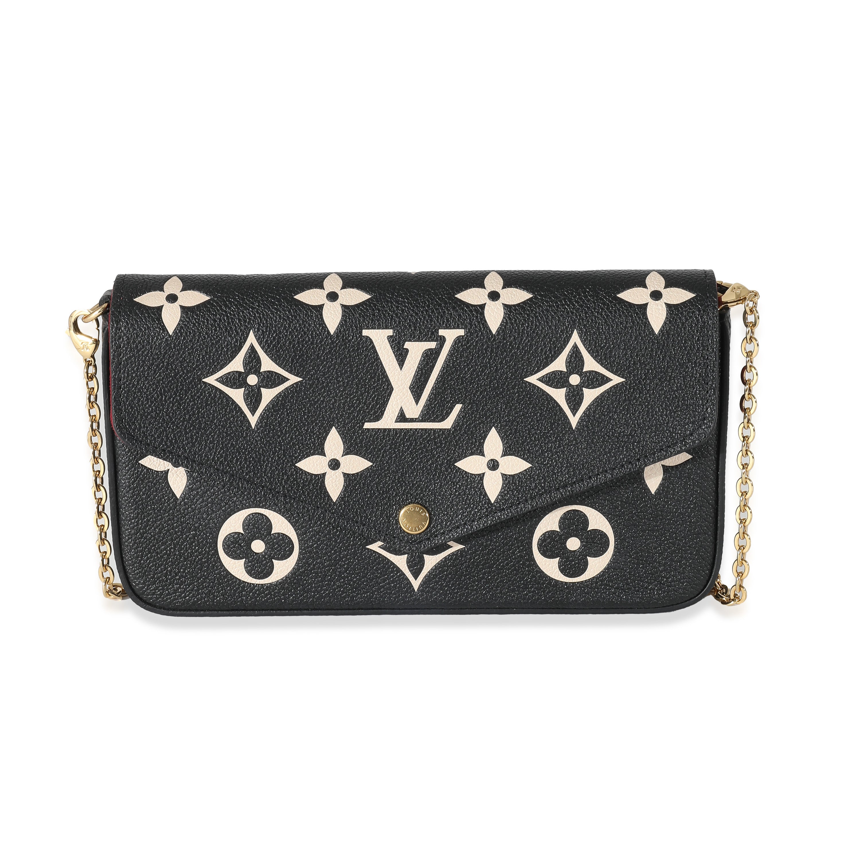 Louis Vuitton Louis Vuitton Black Beige Bicolor Giant Empreinte Félicie Pochette