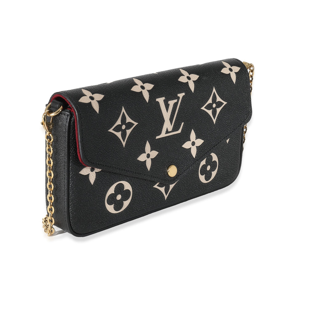 Louis Vuitton Louis Vuitton Black Beige Bicolor Giant Empreinte Félicie Pochette