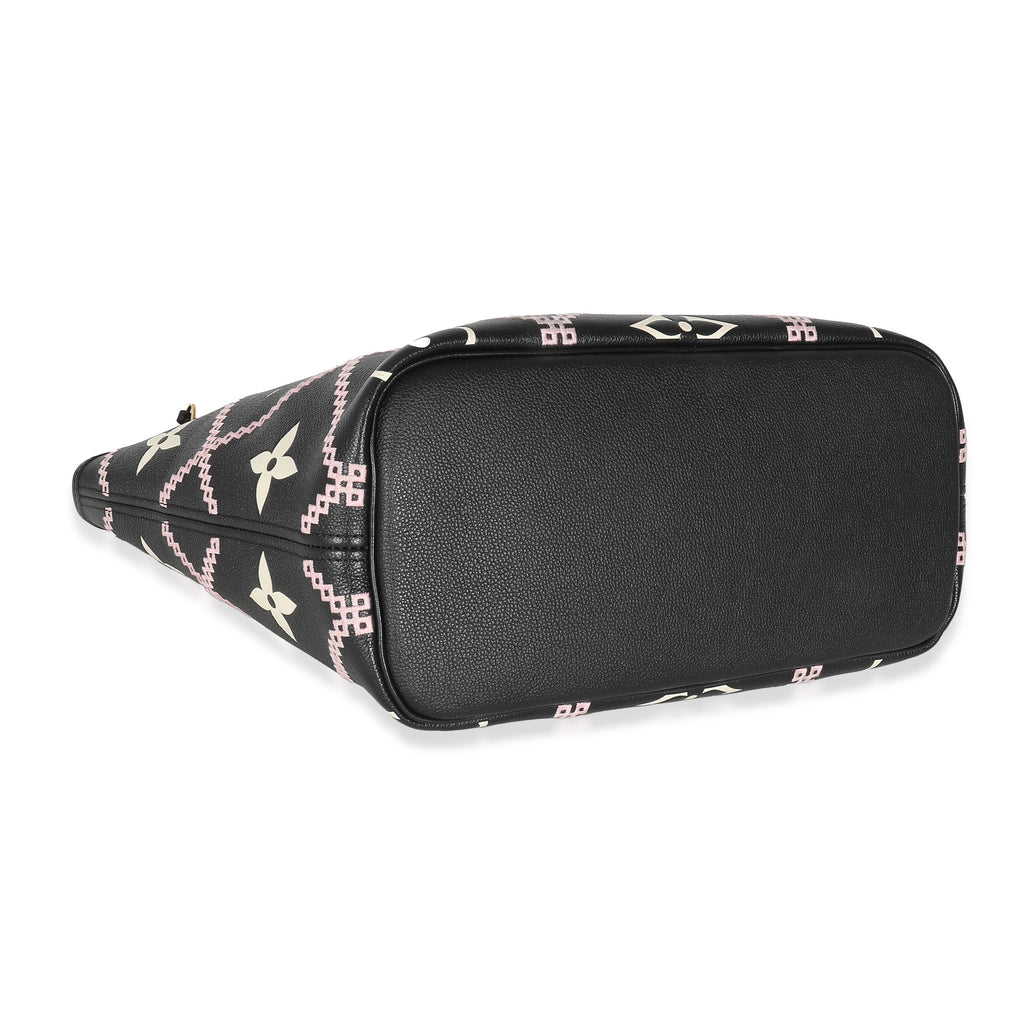 Louis Vuitton Louis Vuitton Black Monogram Empreinte Broderies Neverfull MM