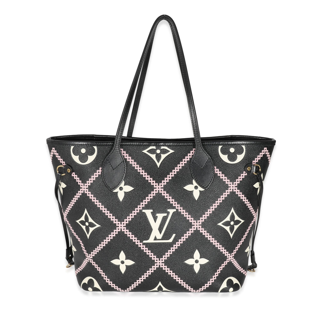 Louis Vuitton Louis Vuitton Black Monogram Empreinte Broderies Neverfull MM