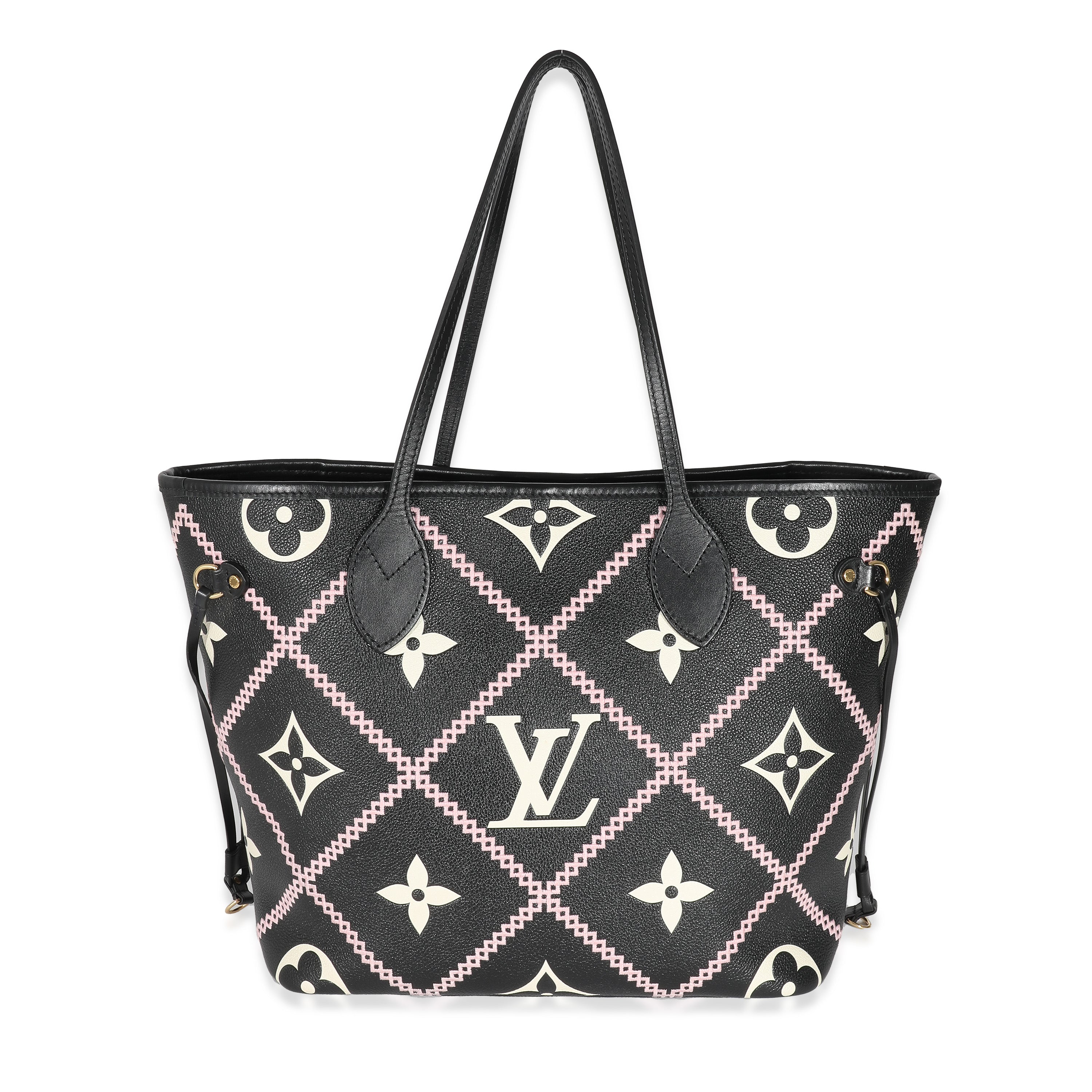 Louis Vuitton Louis Vuitton Black Monogram Empreinte Broderies Neverfull MM